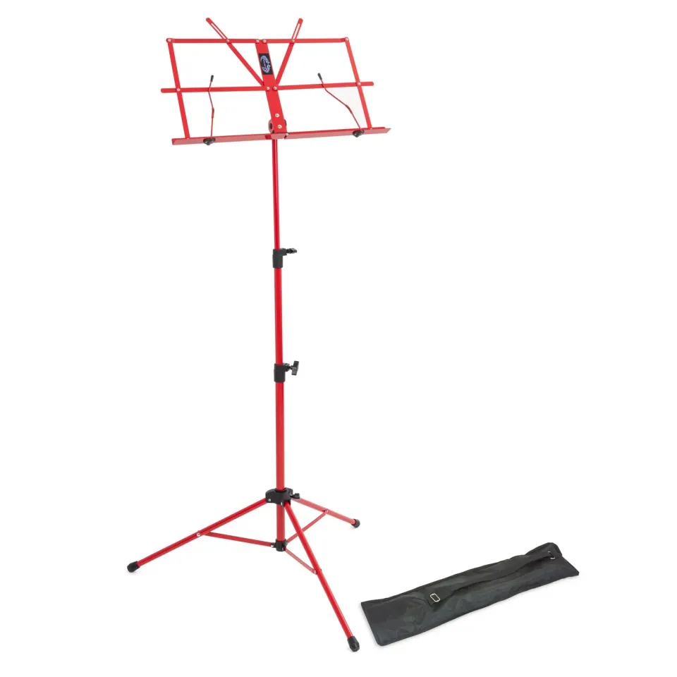 Lawrence LMS02 muziekstandaard rood opvouwbaar licht