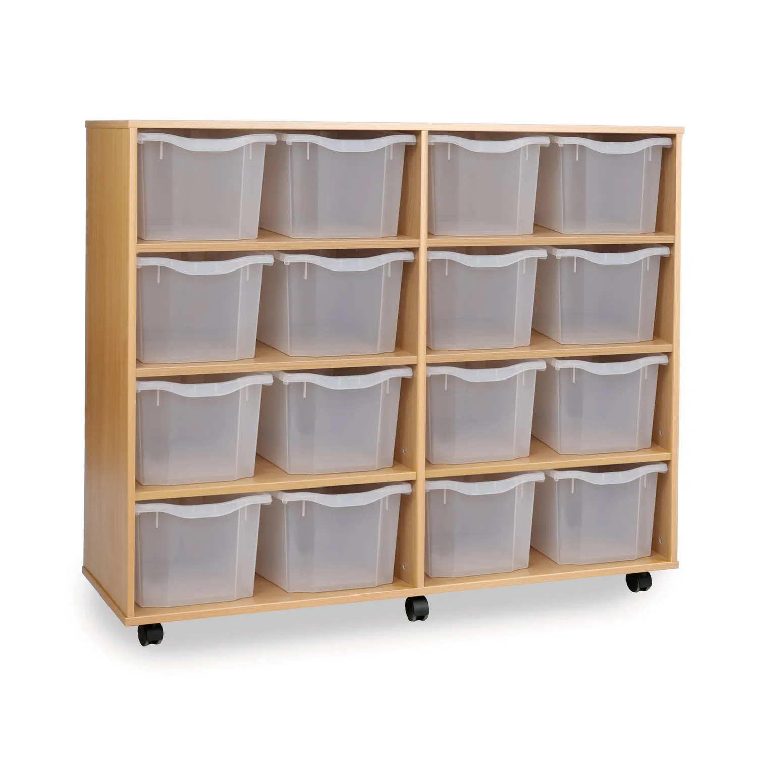 Monarch 16-vaks opbergkast triple tray beukenhout