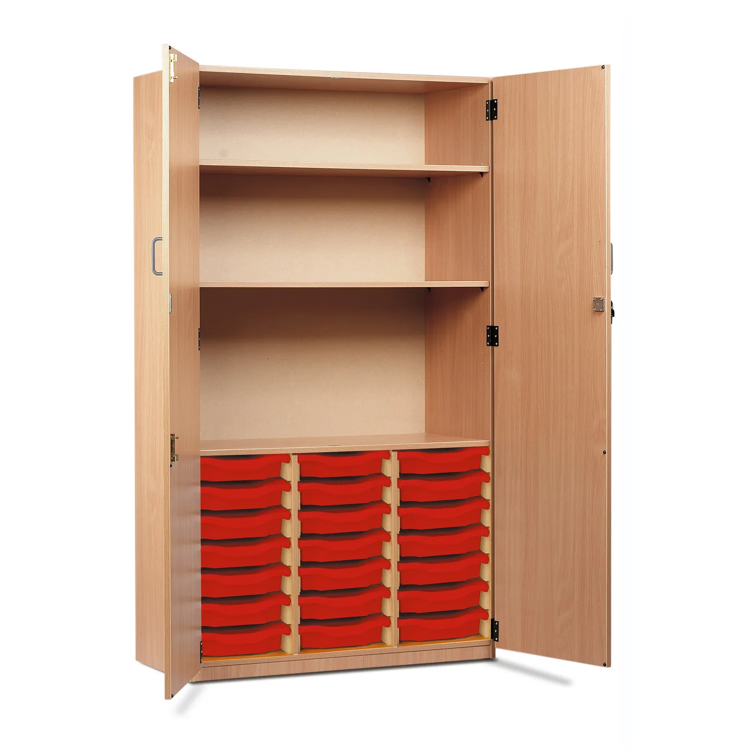 Monarch 21 opbergkast beuken blauw 21 trays