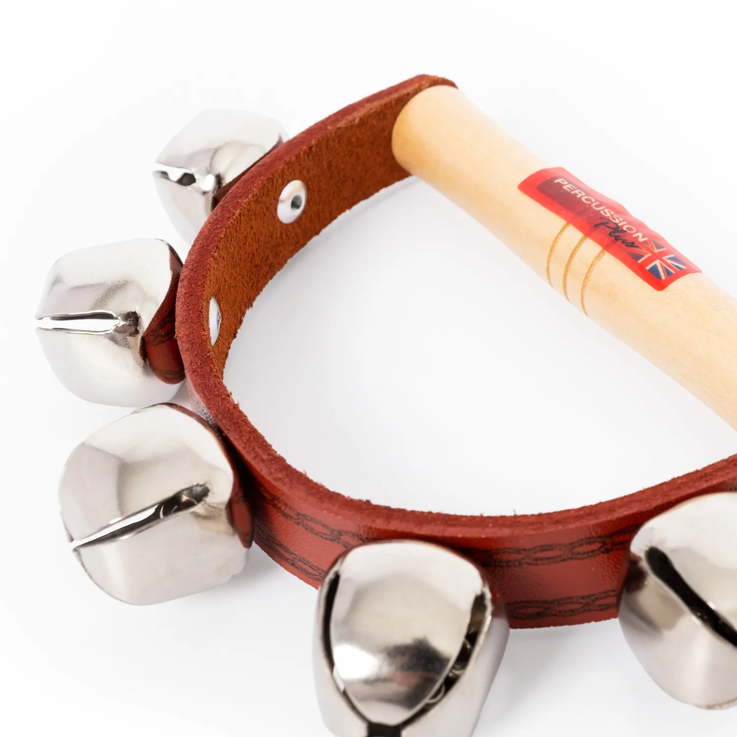 Percussion Plus Sleigh Bells bel 5 bellen houten steel