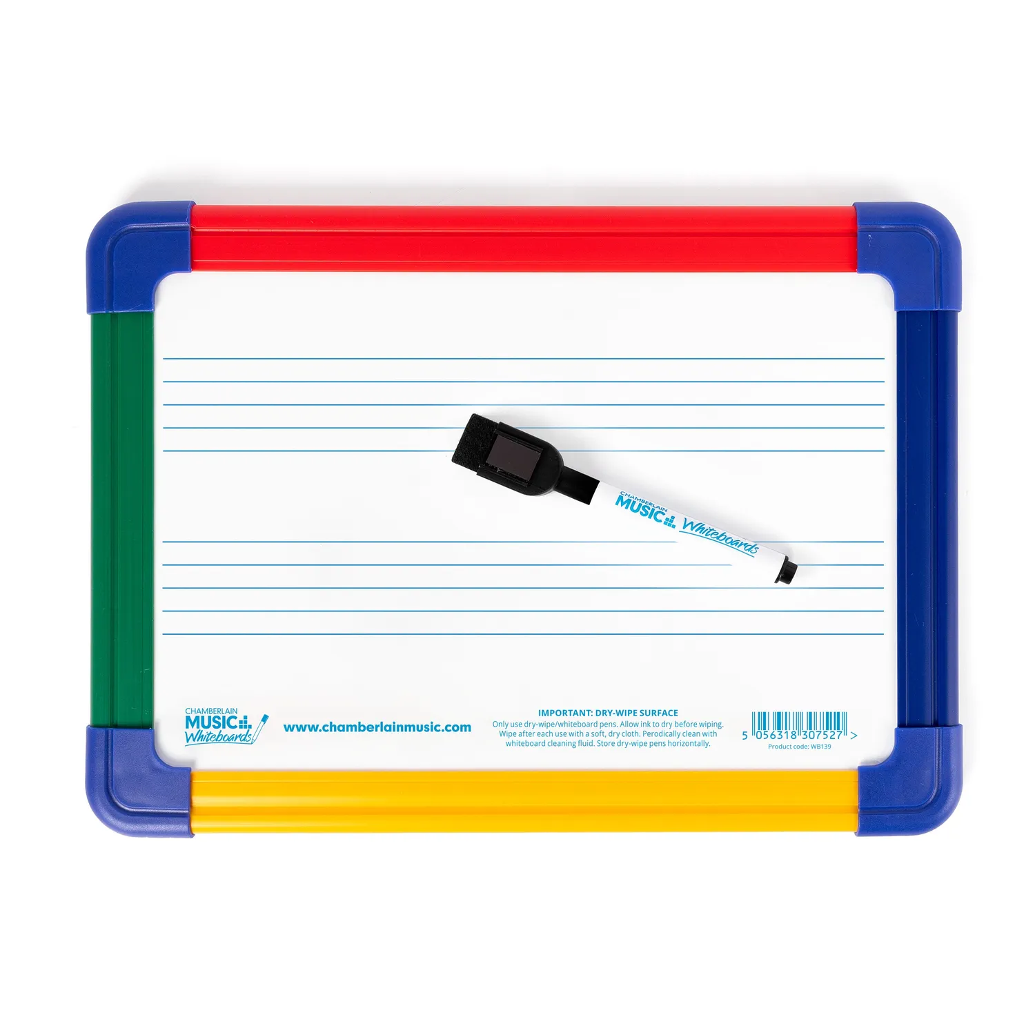 Chamberlain Music whiteboard A4 met 2 notenbalken magnetisch