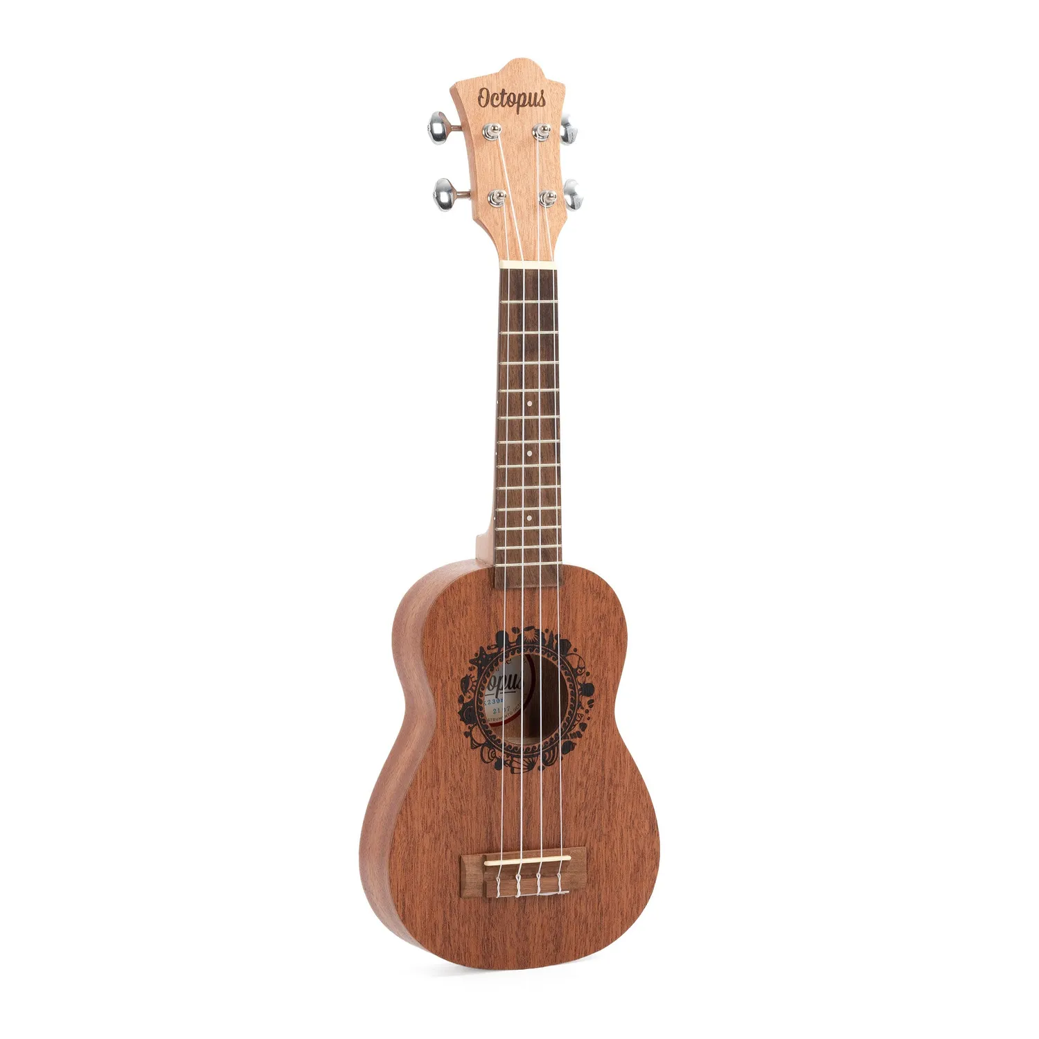 Octopus Rosette sopraan ukelele shell gelaserd met tas