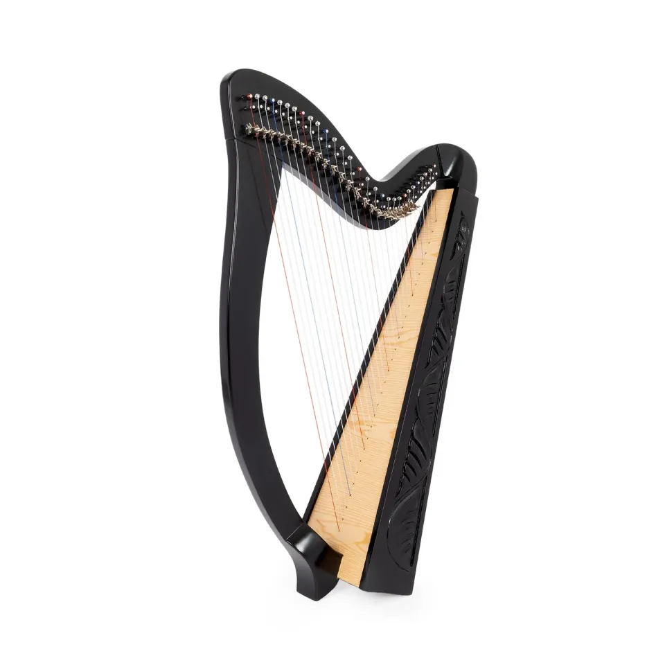 MMX Celtic harp zwart 29 snaren nylon met tas