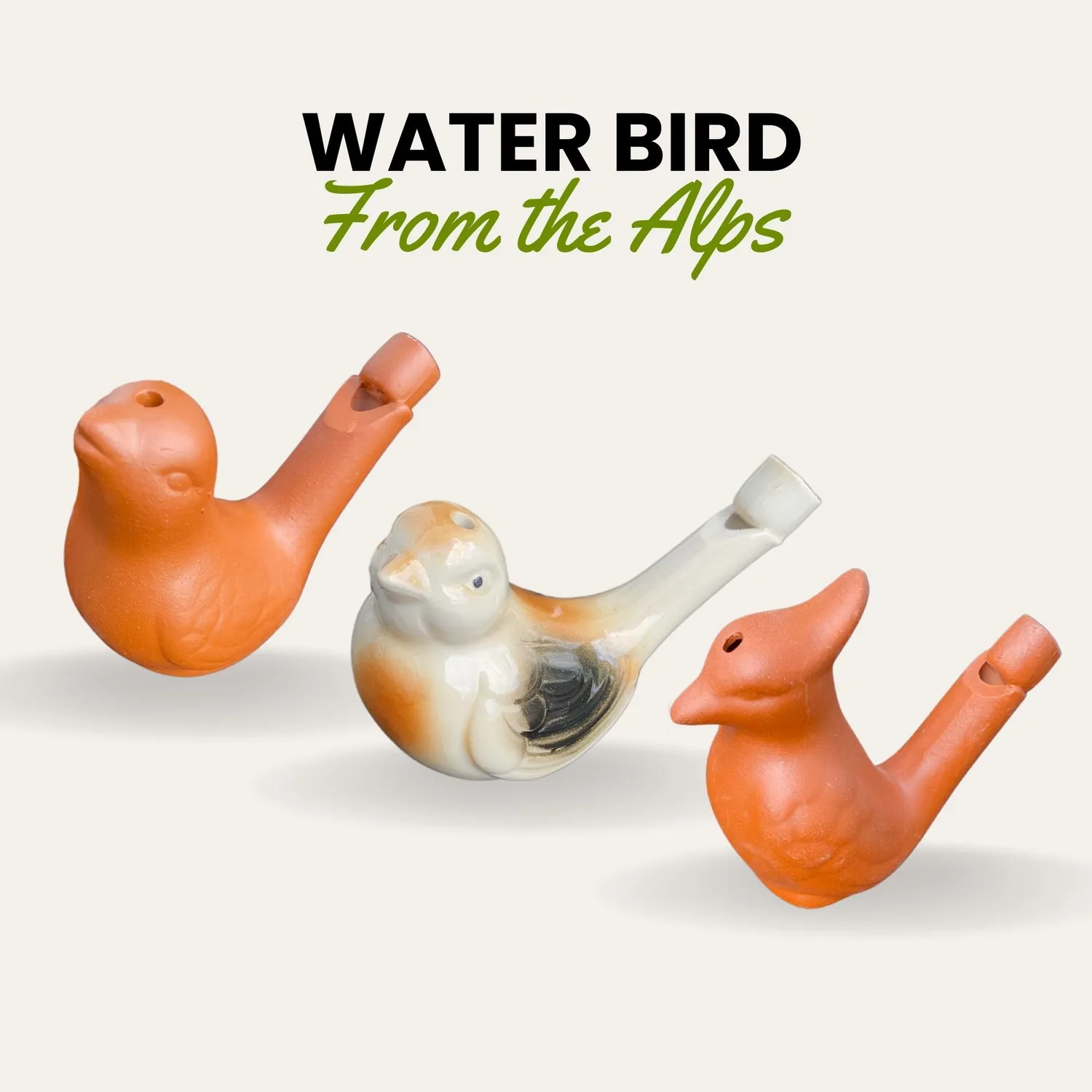 Plaschke Waterbird vogelfluitje terracotta naturel