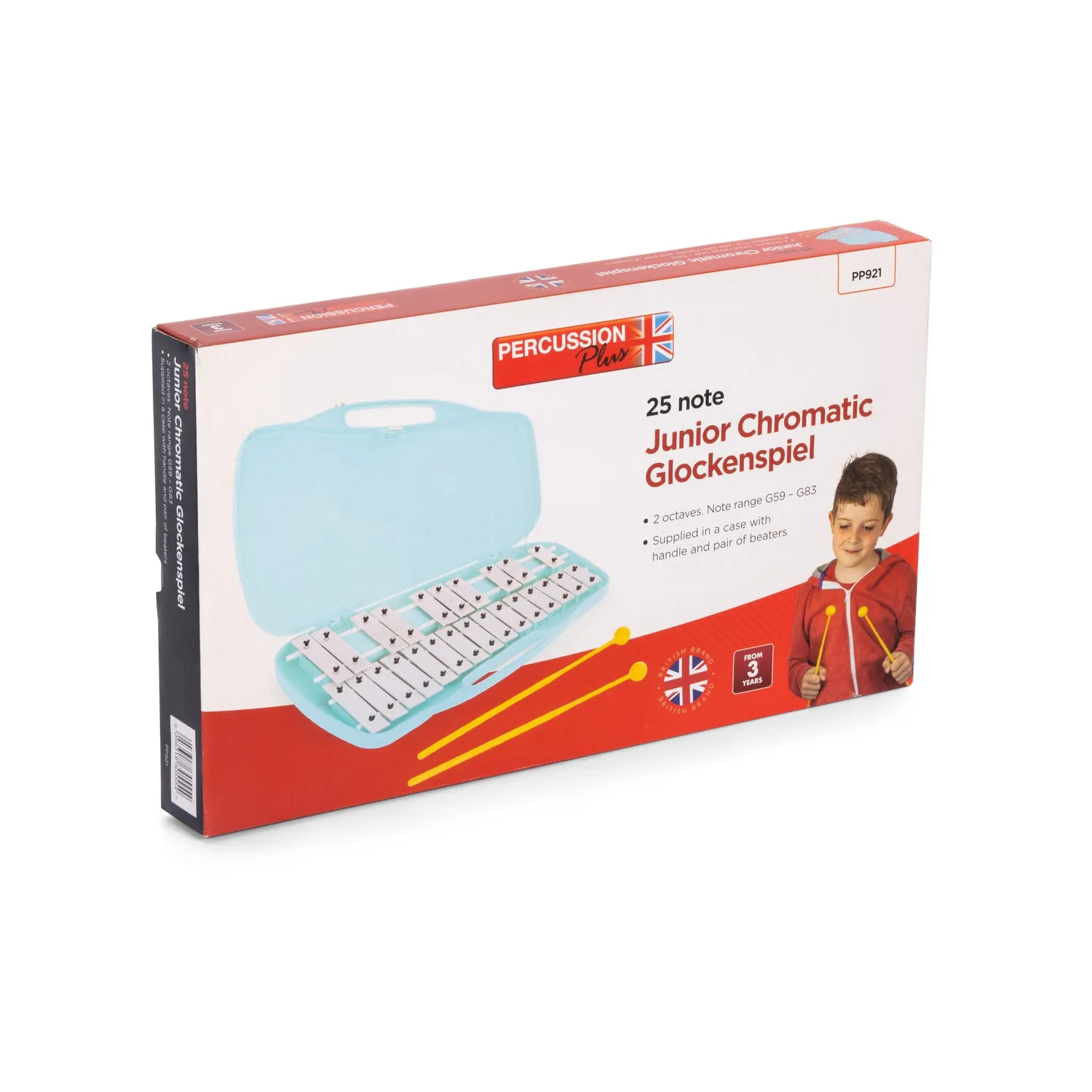 Percussion Plus 25-tonig chromatisch klokkenspel blauwe koffer