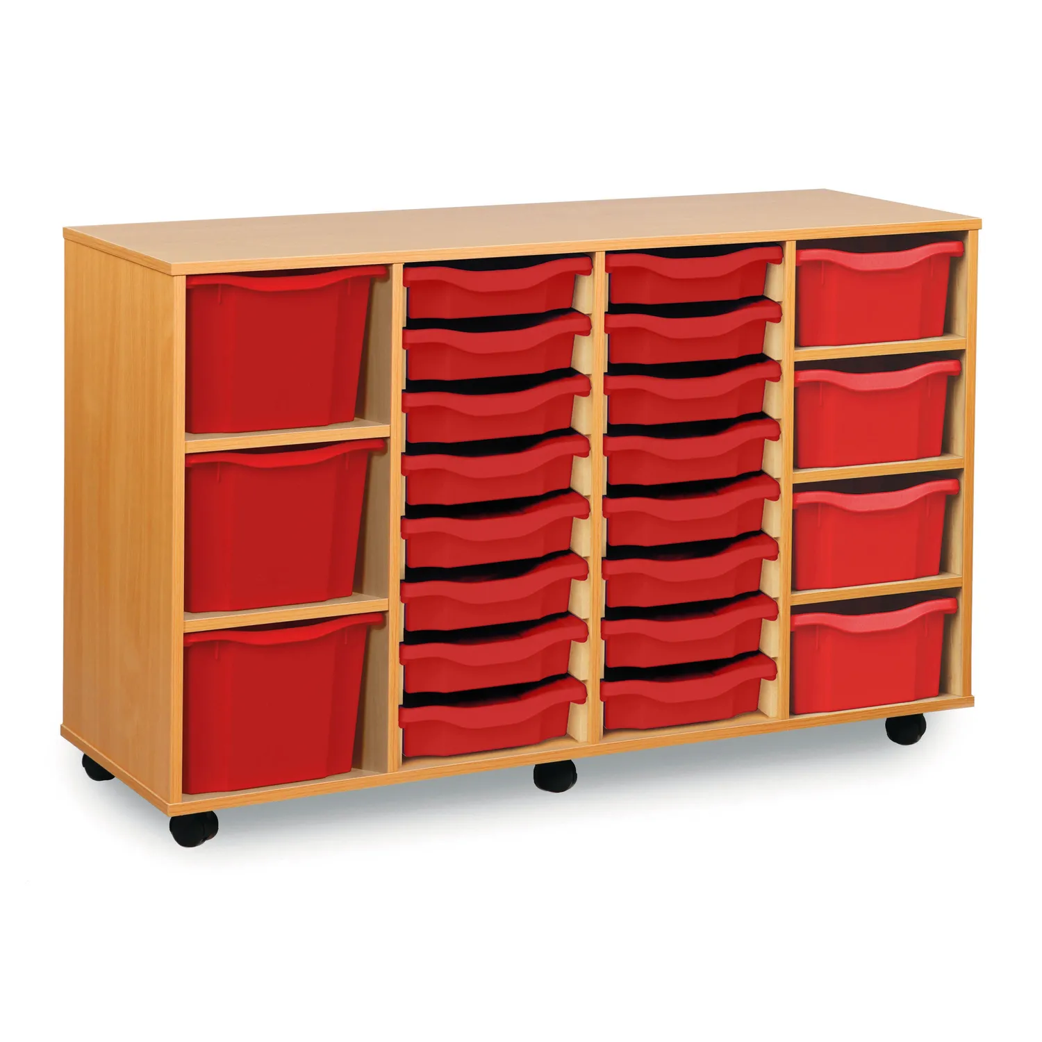 Monarch combinatie ladekast opbergkast beuken 23 trays