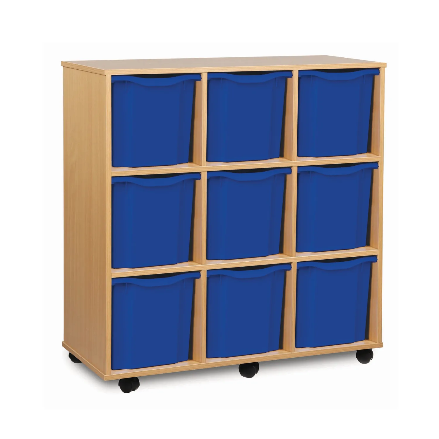 Monarch 9 ladekast 3x3 opbergkast blauw met 8 trays