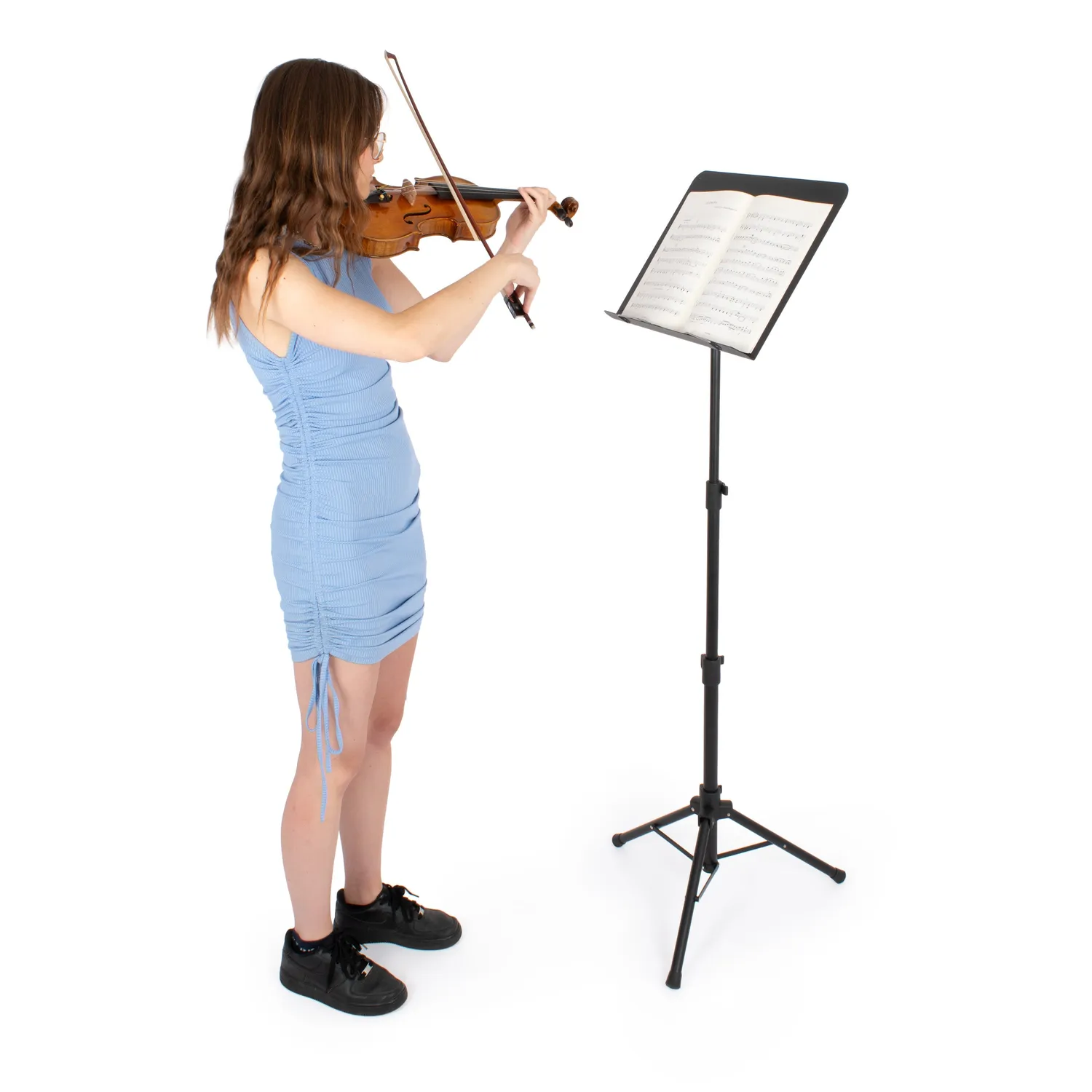 Musisca Orchestral muziekstandaard staal 165 cm inklapbaar