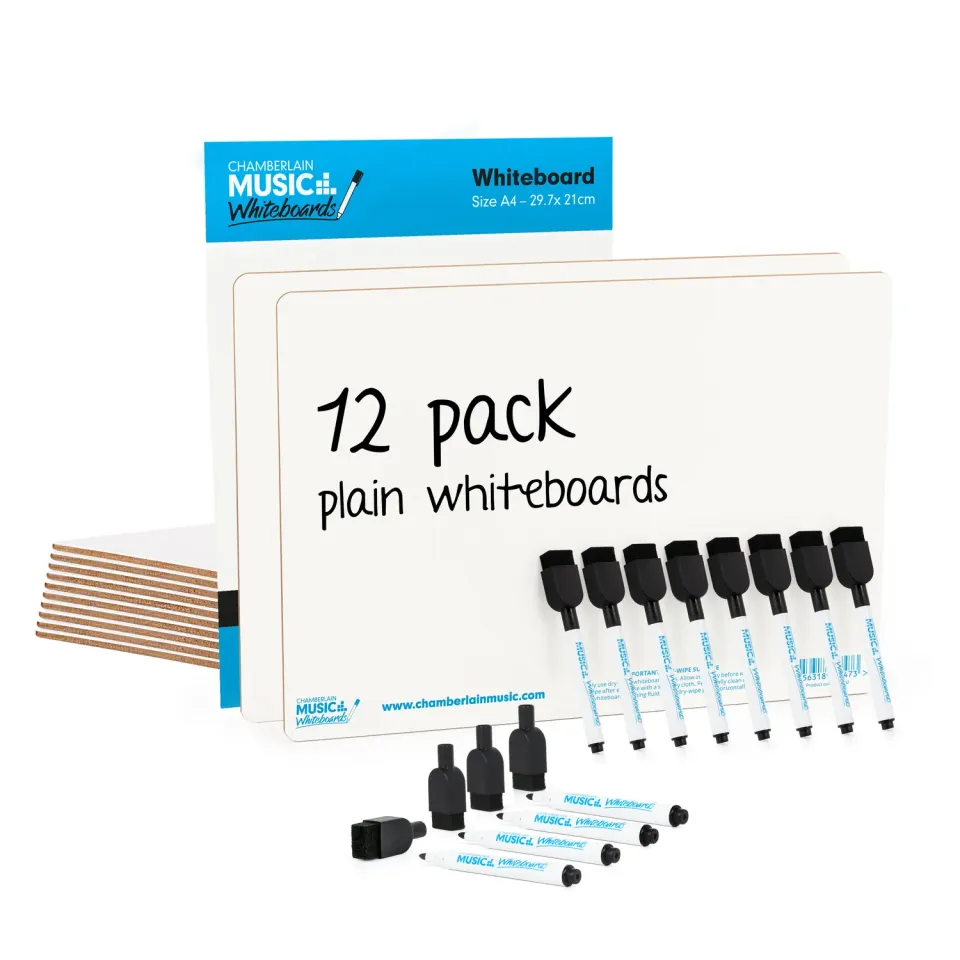 Chamberlain Music whiteboard A4 12-pack dubbelzijdig
