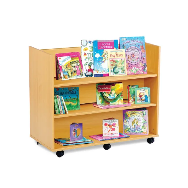 Monarch mobiele bibliotheekkast 3 planken beuken