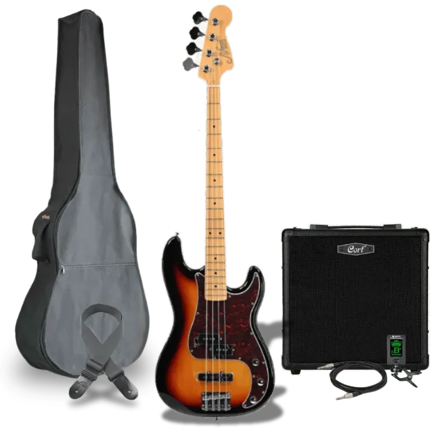 MAI Starter P-Bass basgitaar starterset sunburst