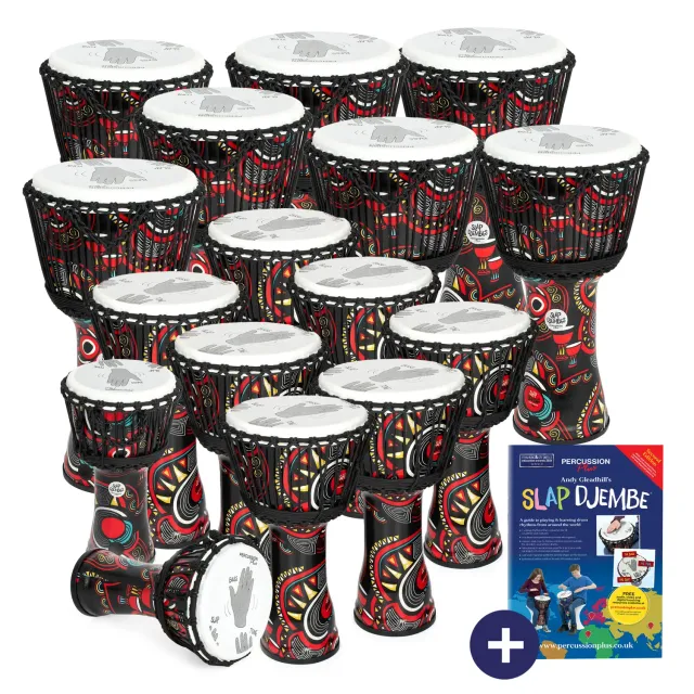 Percussion Plus Carnival Slap djembe 16-pack touwgestemd schoolset