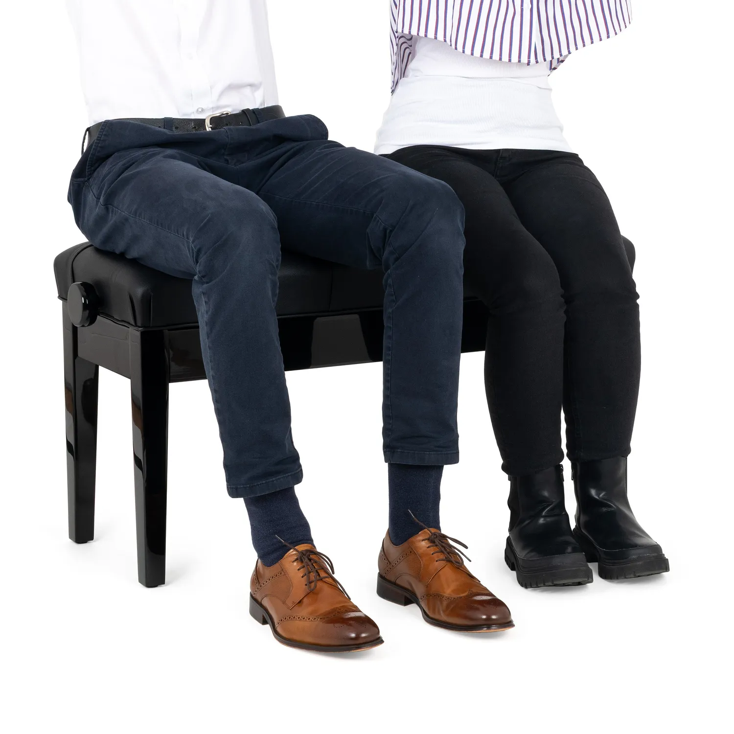 Musisca duet concert pianokruk zwart hoogglans kunstleer