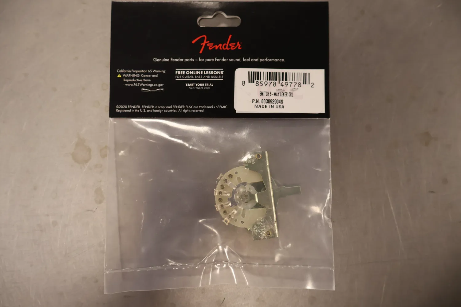 Fender Pure Vintage 5-weg schakelaar Stratocaster met schroeven
