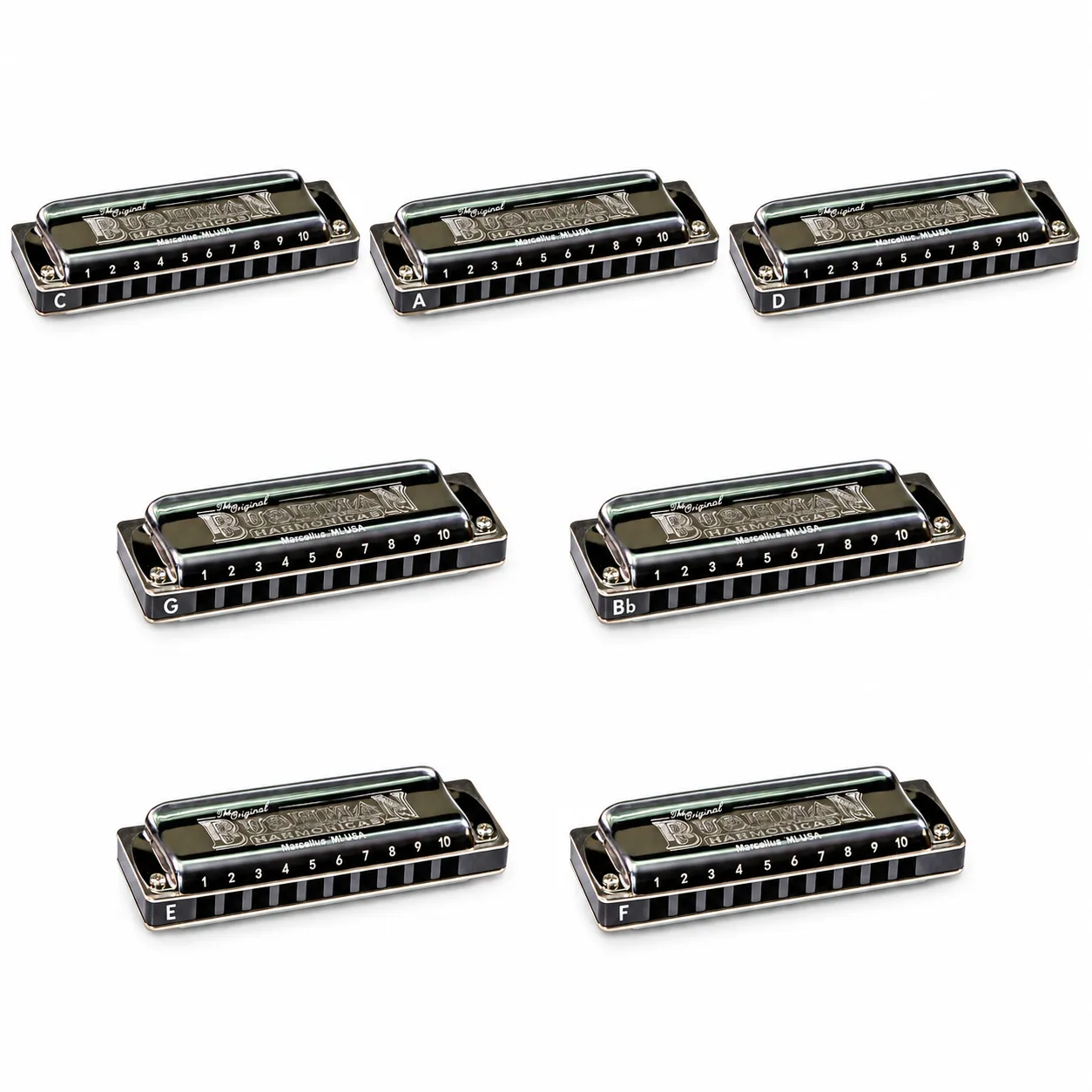 Bushman Delta Frost Original set mondharmonica multi-key