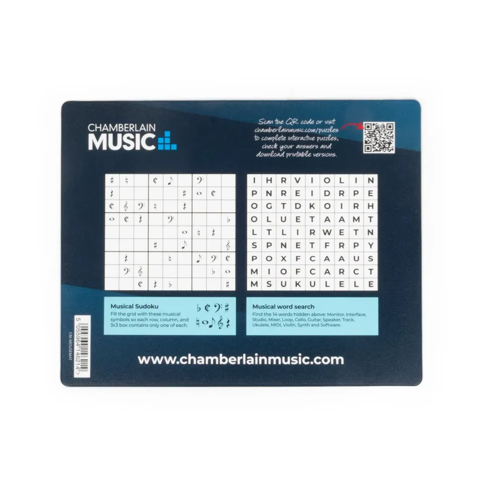 Chamberlain Music puzzel muismat muziek sudoku woordzoeker
