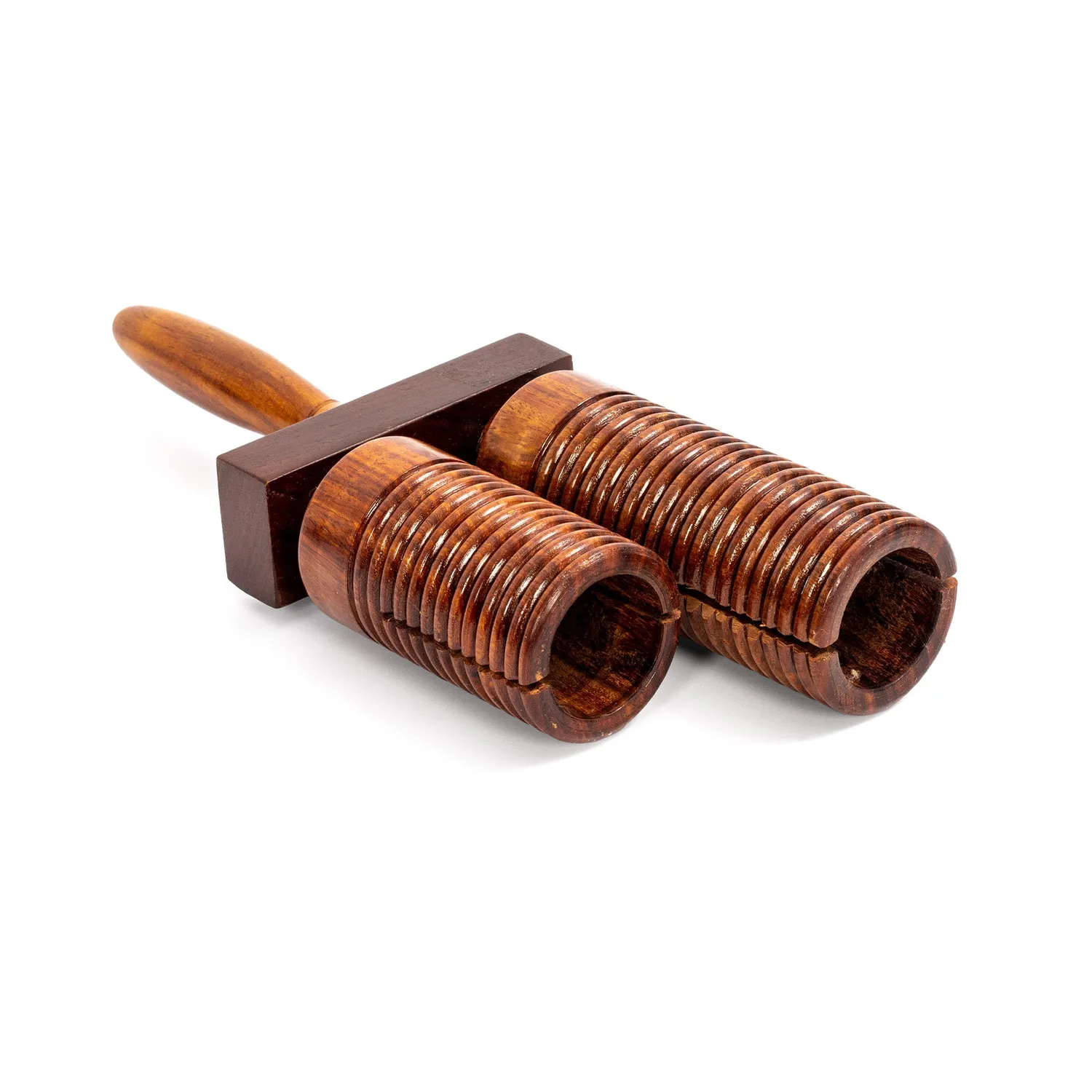 Percussion Plus dubbele agogobellen hout met handvat