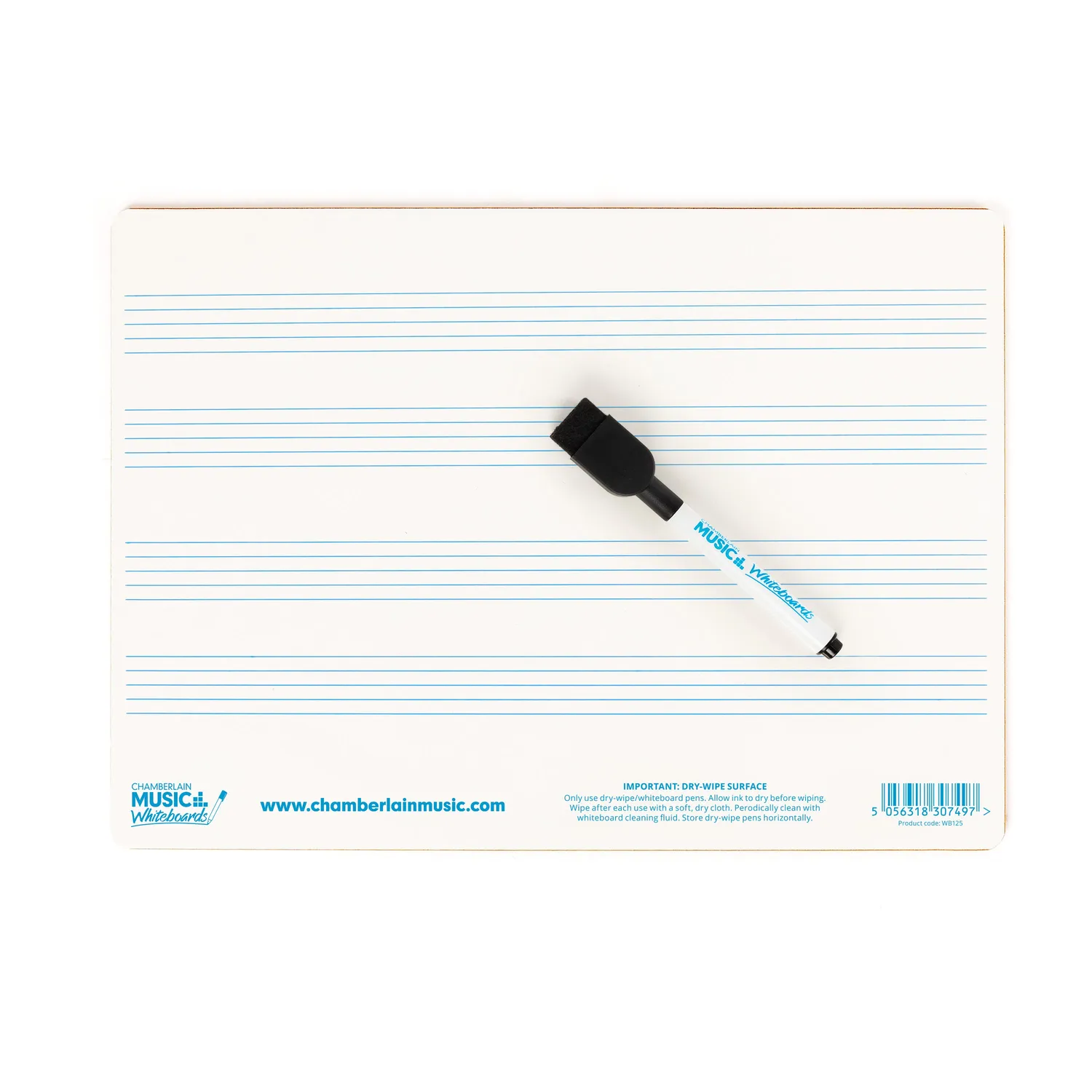 Chamberlain Music WB125 muziek whiteboard A4 4 balken