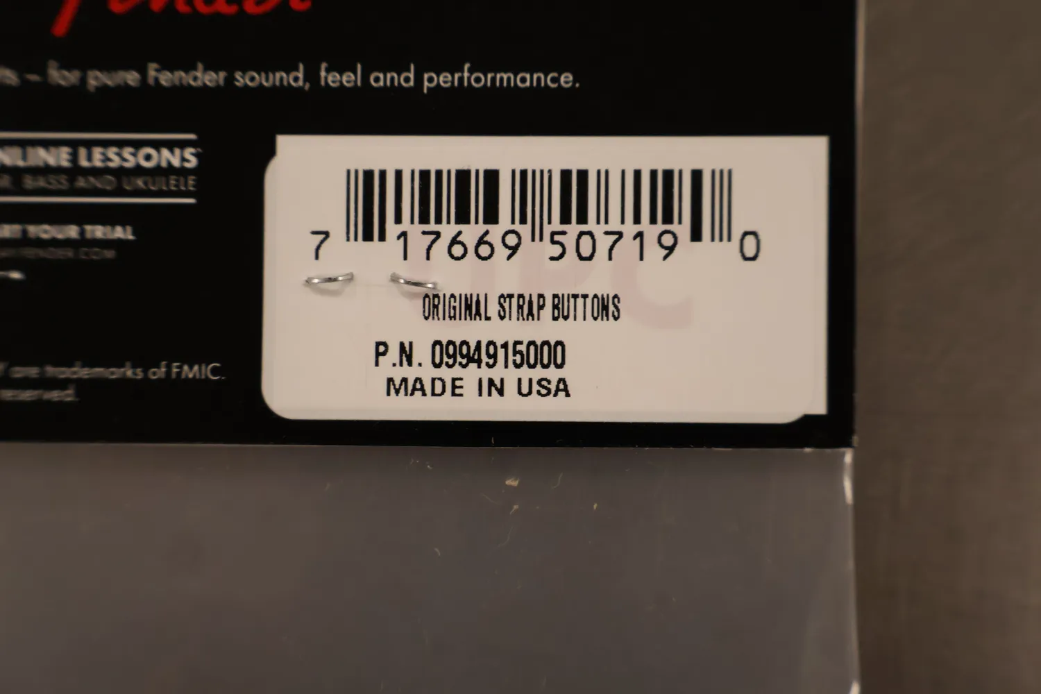 Fender Pure Vintage strap buttons nikkel 2 stuks