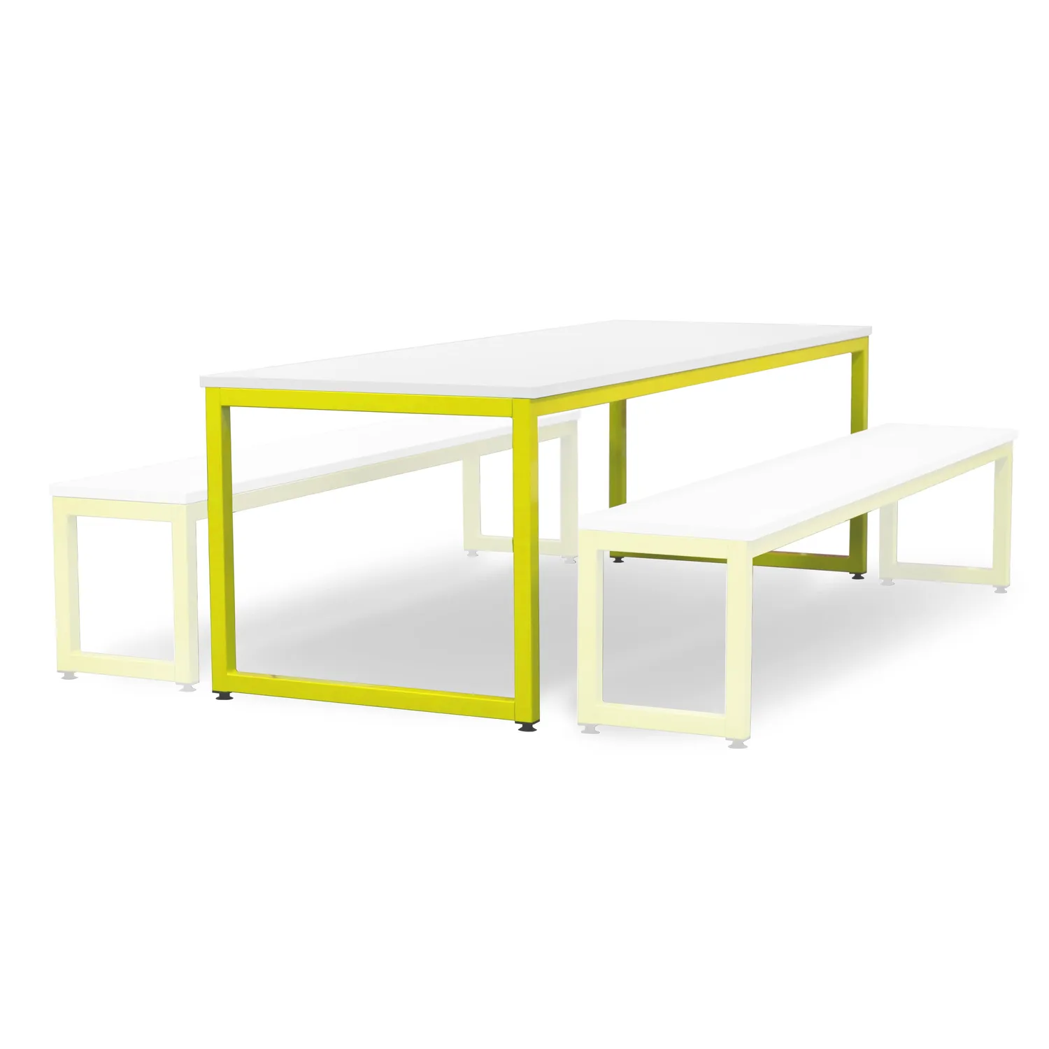 Monarch eettafel school wit blad stalen frame