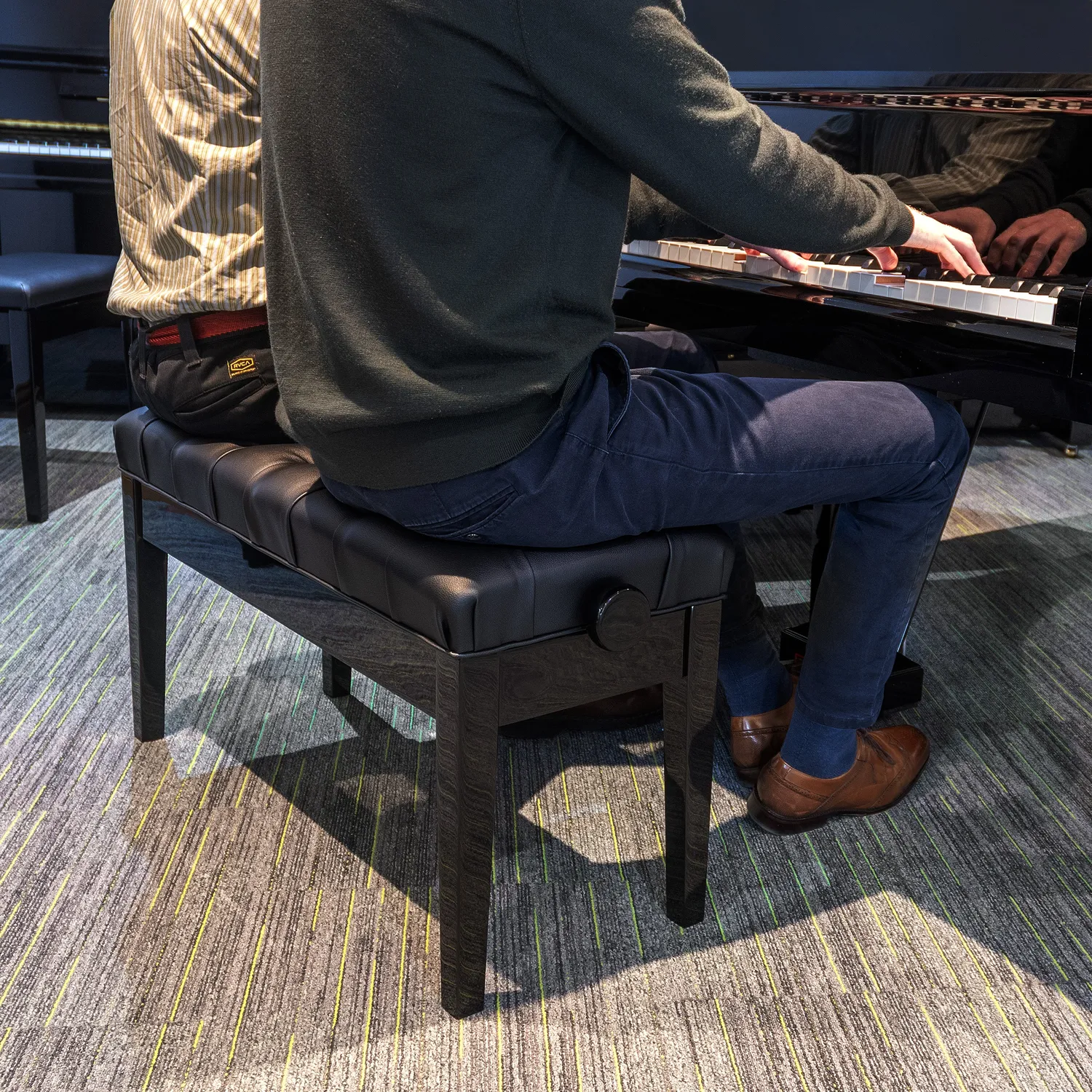 Musisca duet concert pianokruk zwart hoogglans kunstleer