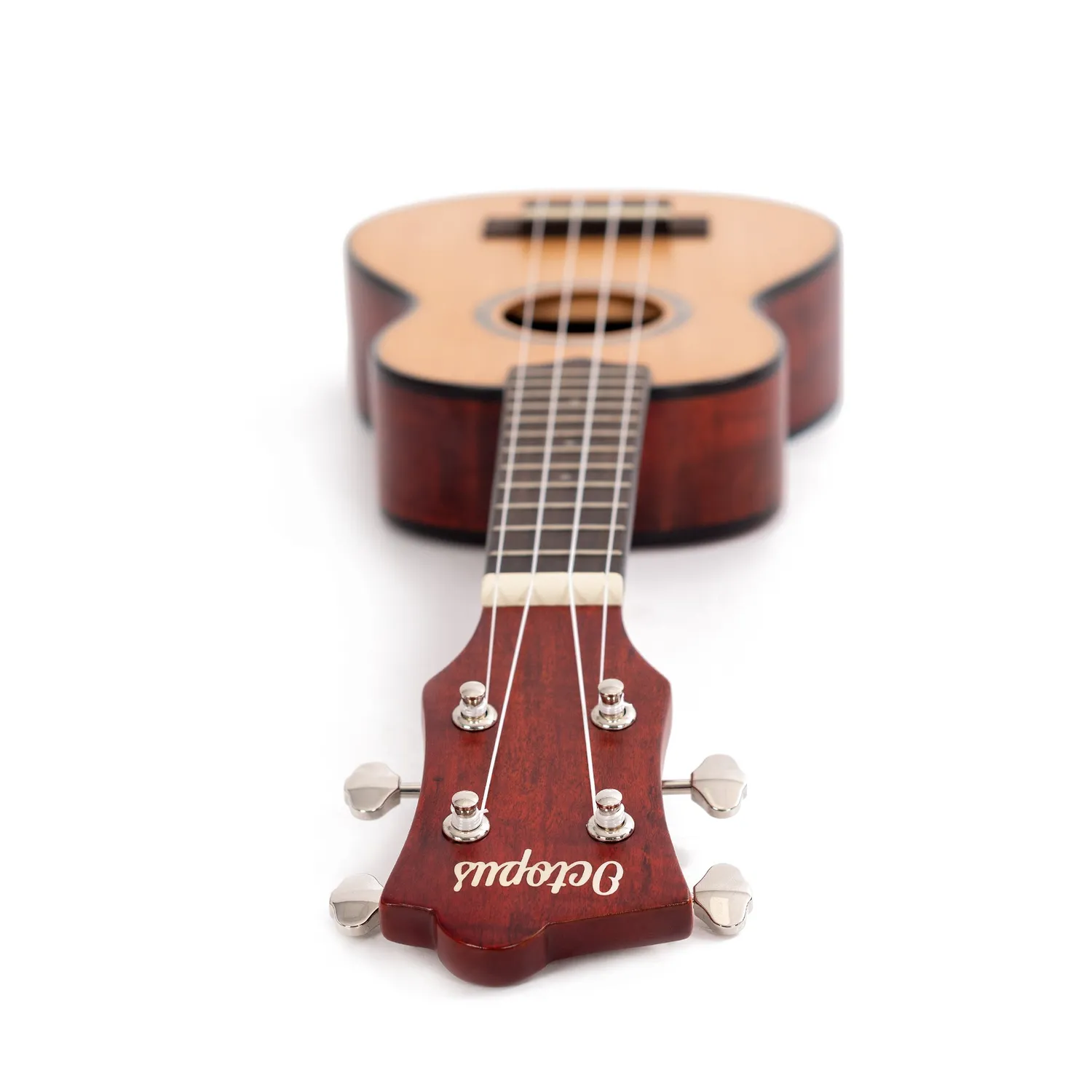 Octopus sopraan ukelele massief ceder gevlamd esdoorn