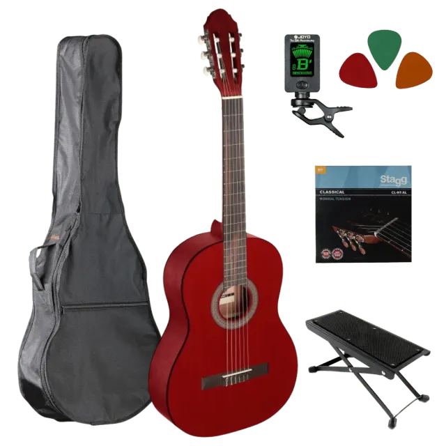 MAI Starter Series klassieke gitaar 4/4 rood starterset