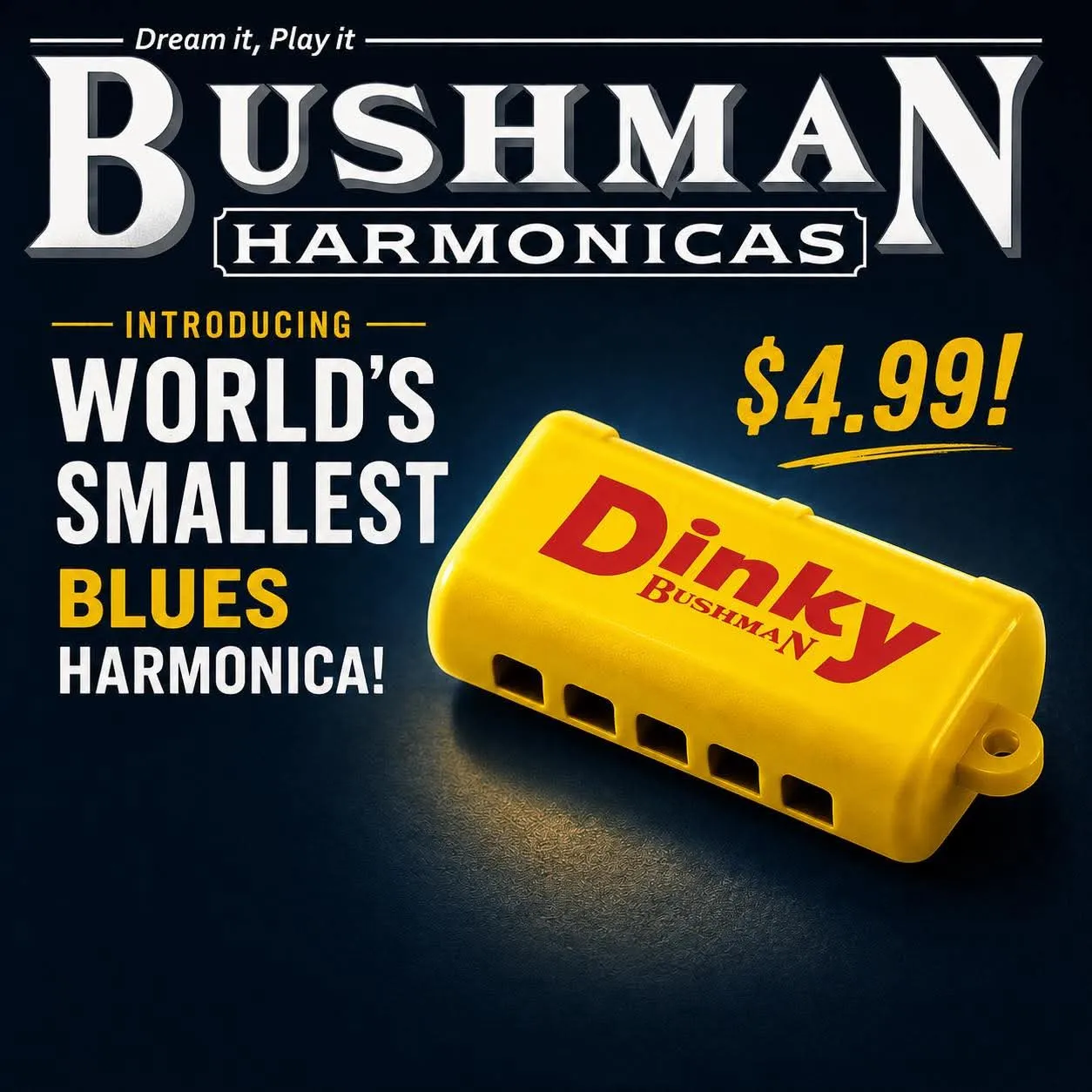 Bushman Dinky mini mondharmonica sleutelhanger