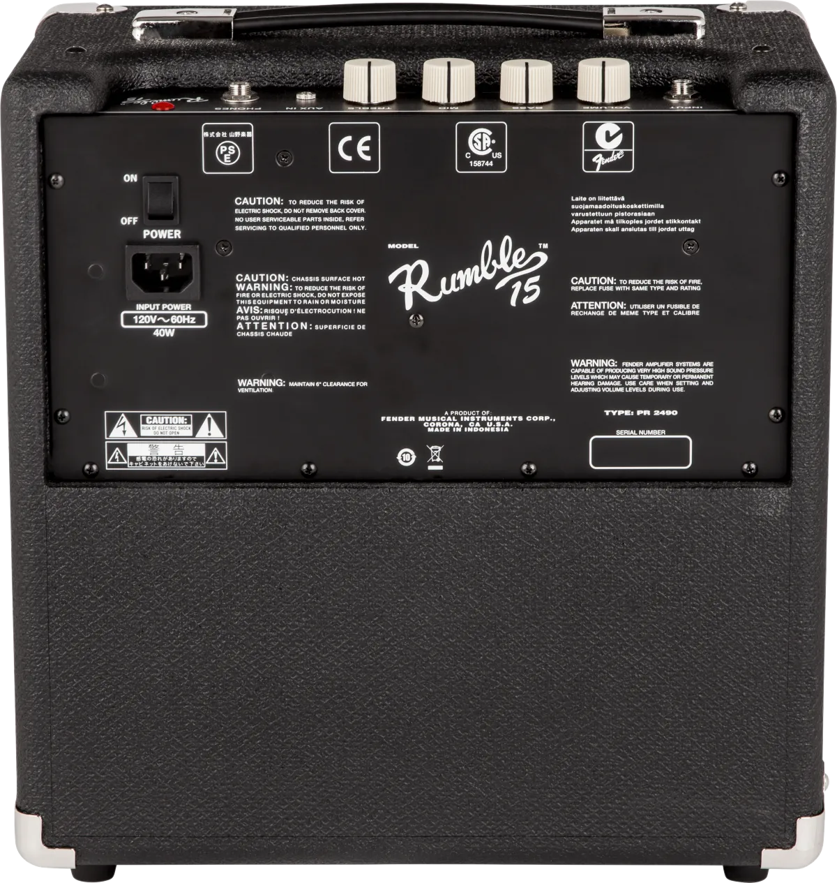 Fender Rumble 15 V3 basversterker zwart 15 watt