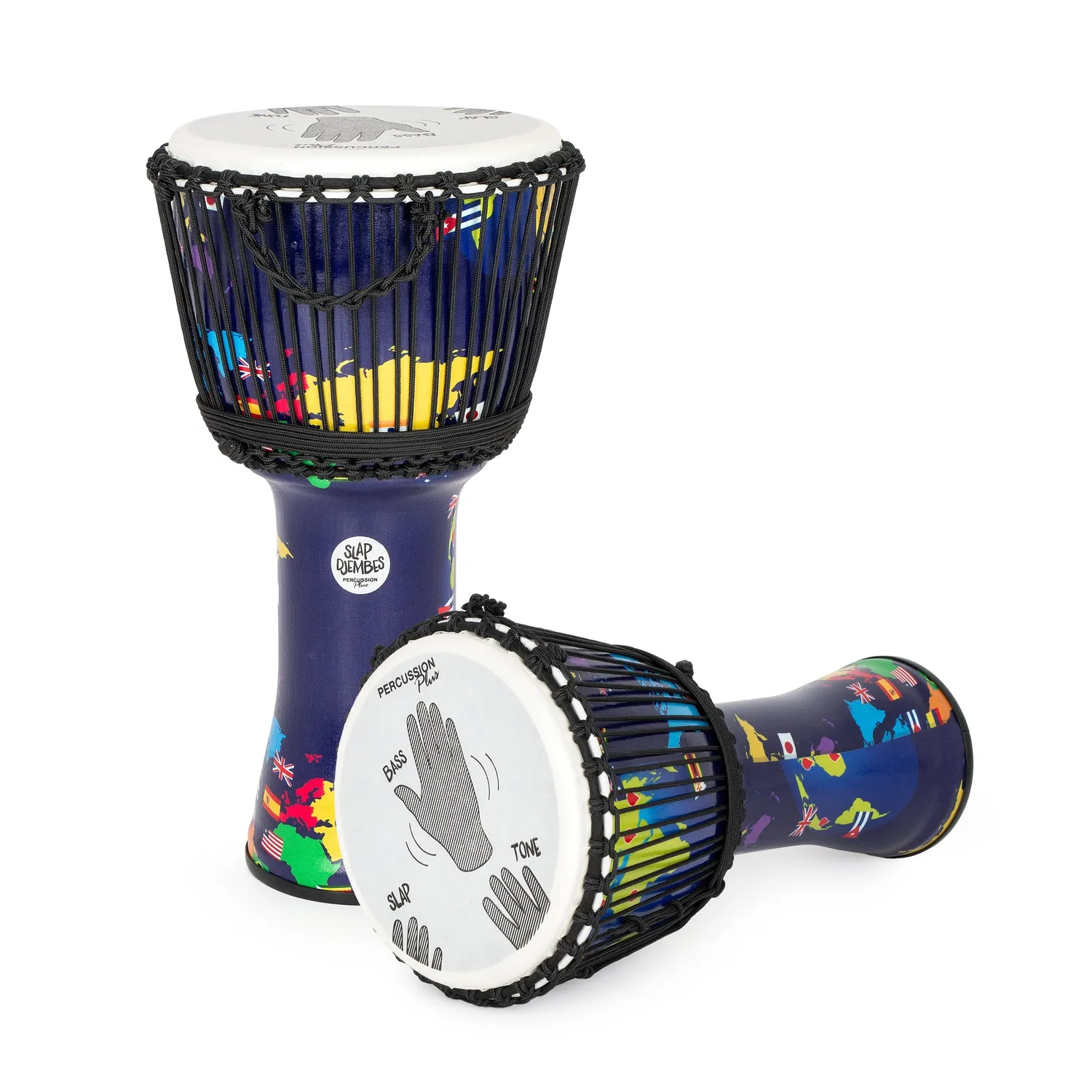 Percussion Plus Slap Djembe set 16 stuks touwgestemd