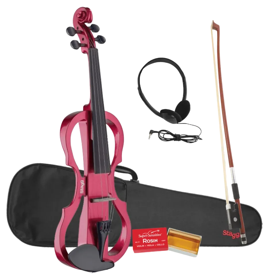 Stagg EVN EVN X-4/4 MRD elektrische viool 4/4 rood
