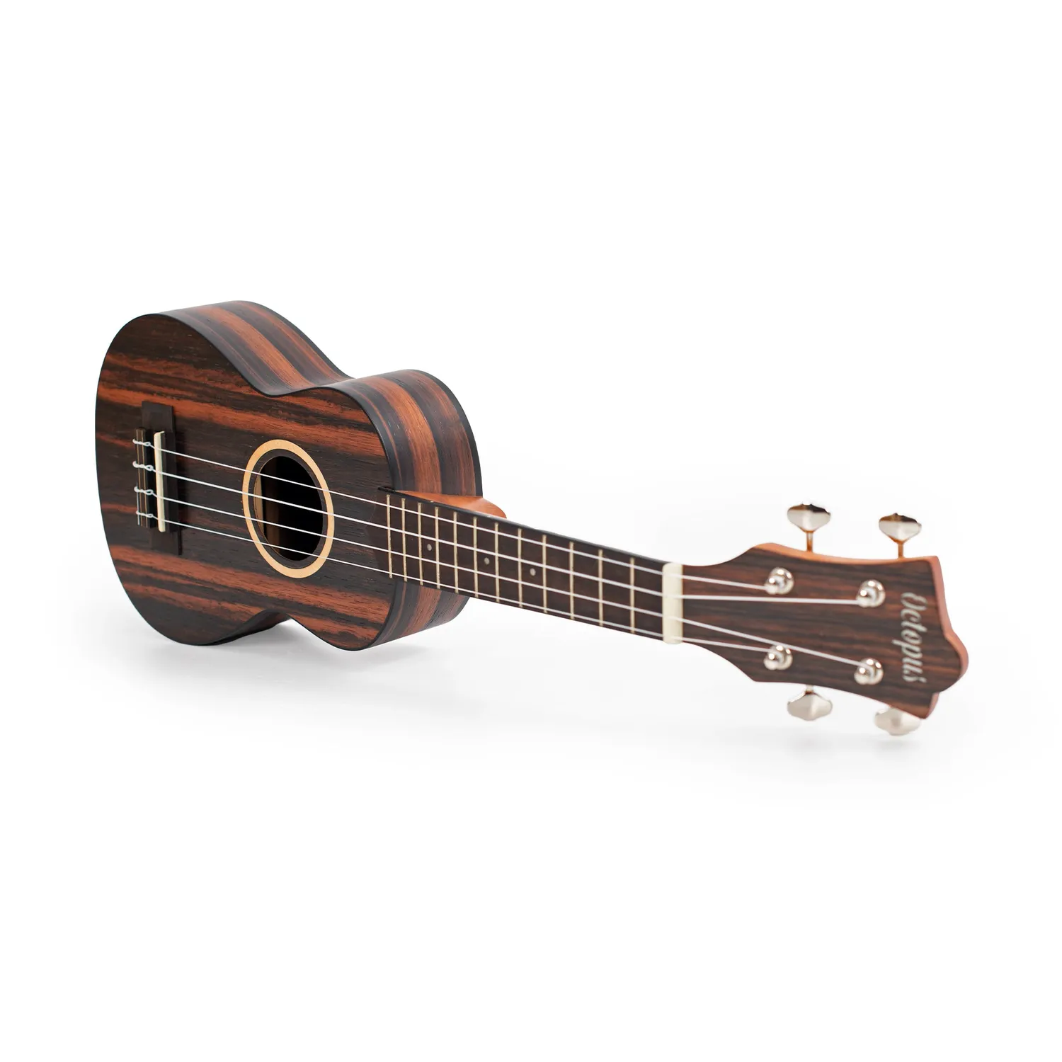 Octopus Ebony sopraan ukelele open pore ebony look