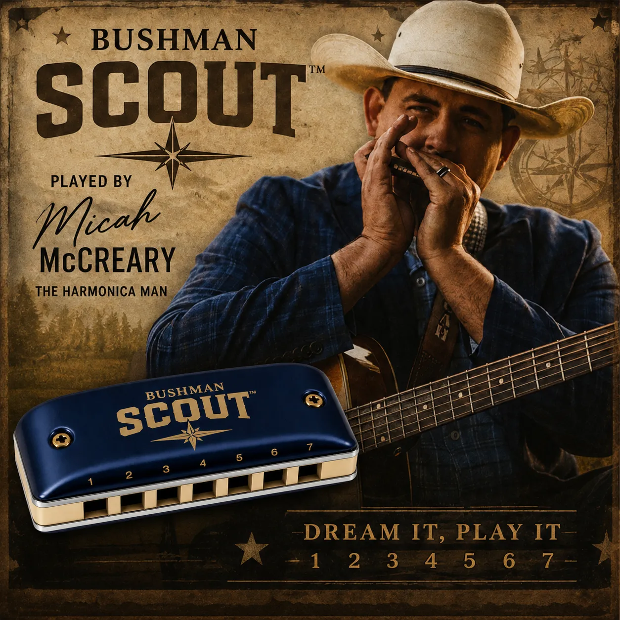 Bushman Scout mondharmonica diatonisch instap