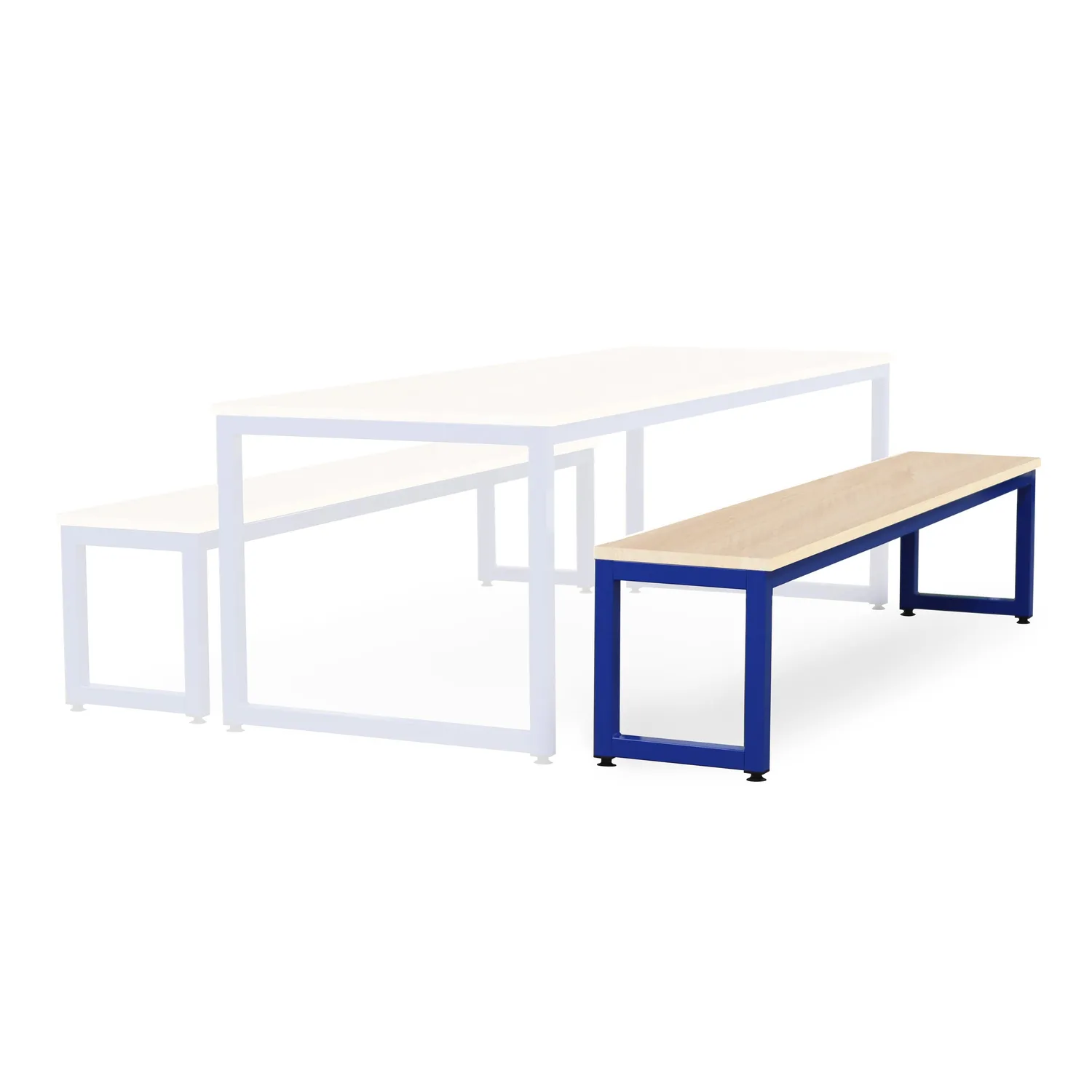 Monarch eetbank esdoorn 200 cm staal frame