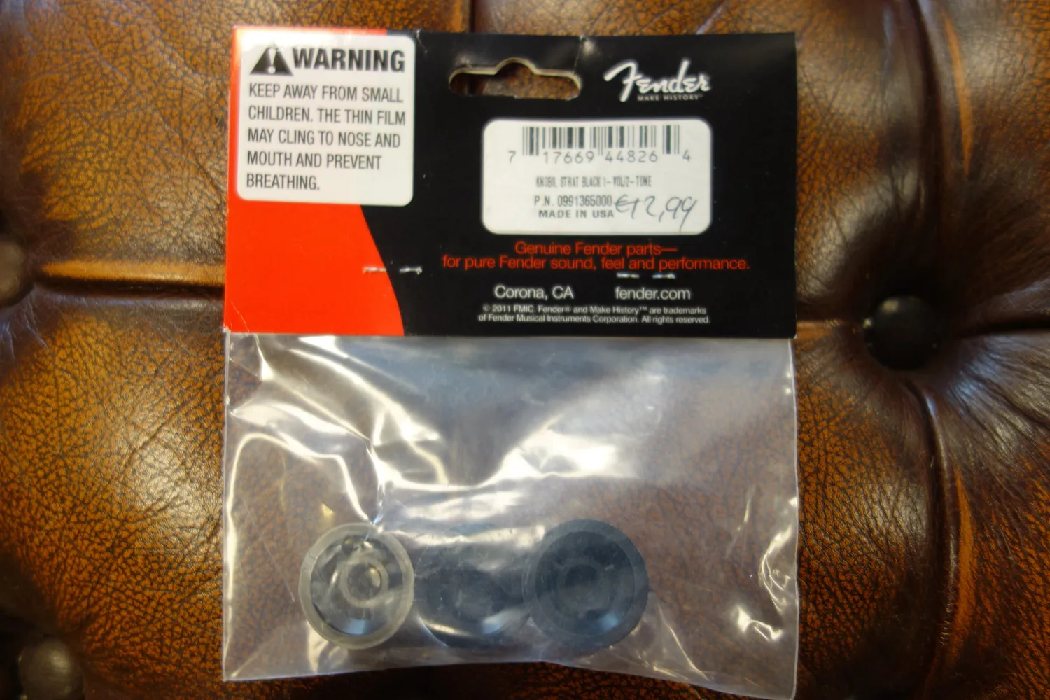 Fender Stratocaster knoppen zwart volume tone 3 stuks