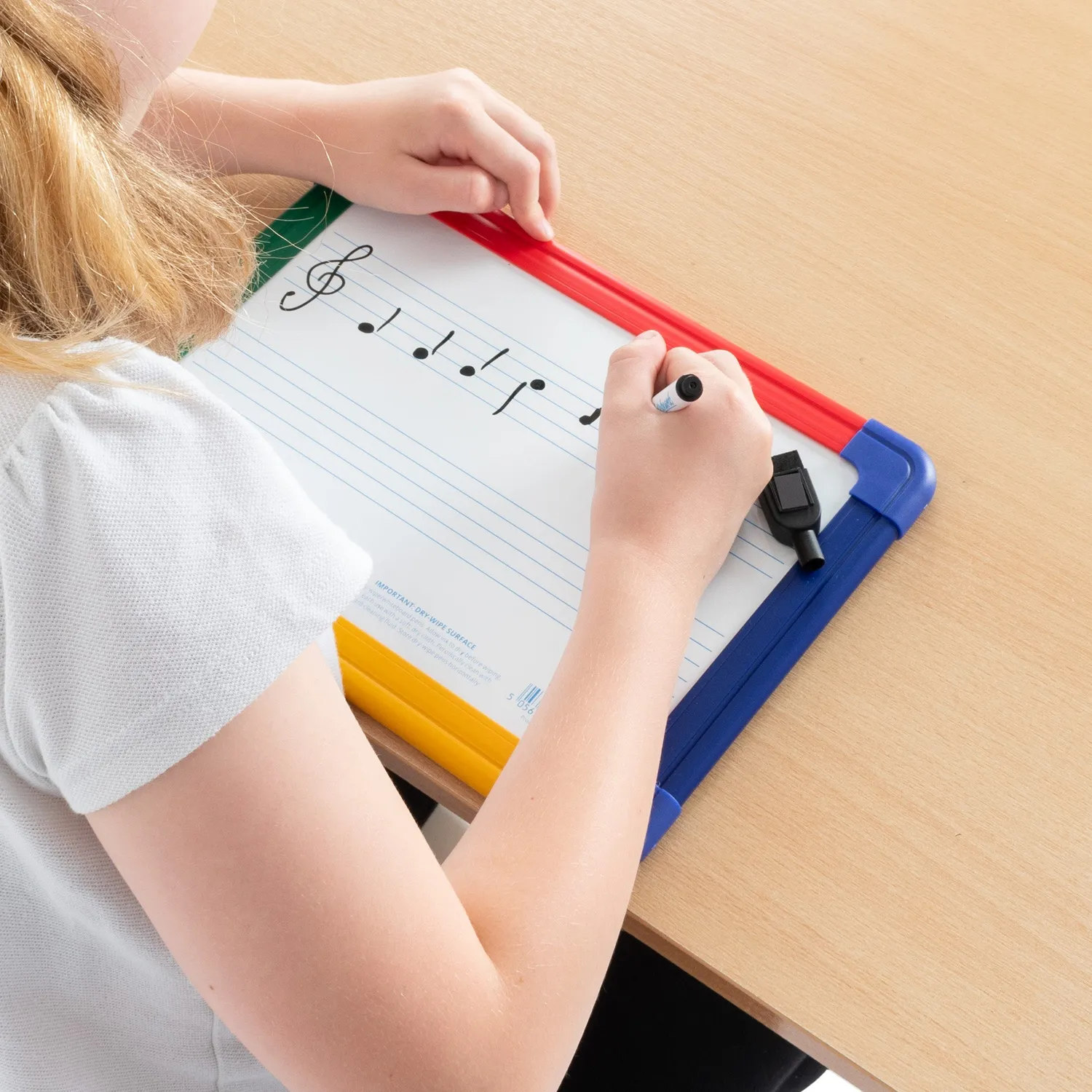Chamberlain Music whiteboard A4 met 2 notenbalken magnetisch