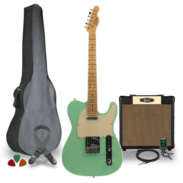 MAI Texas elektrische gitaar starterset groen 15W T-style