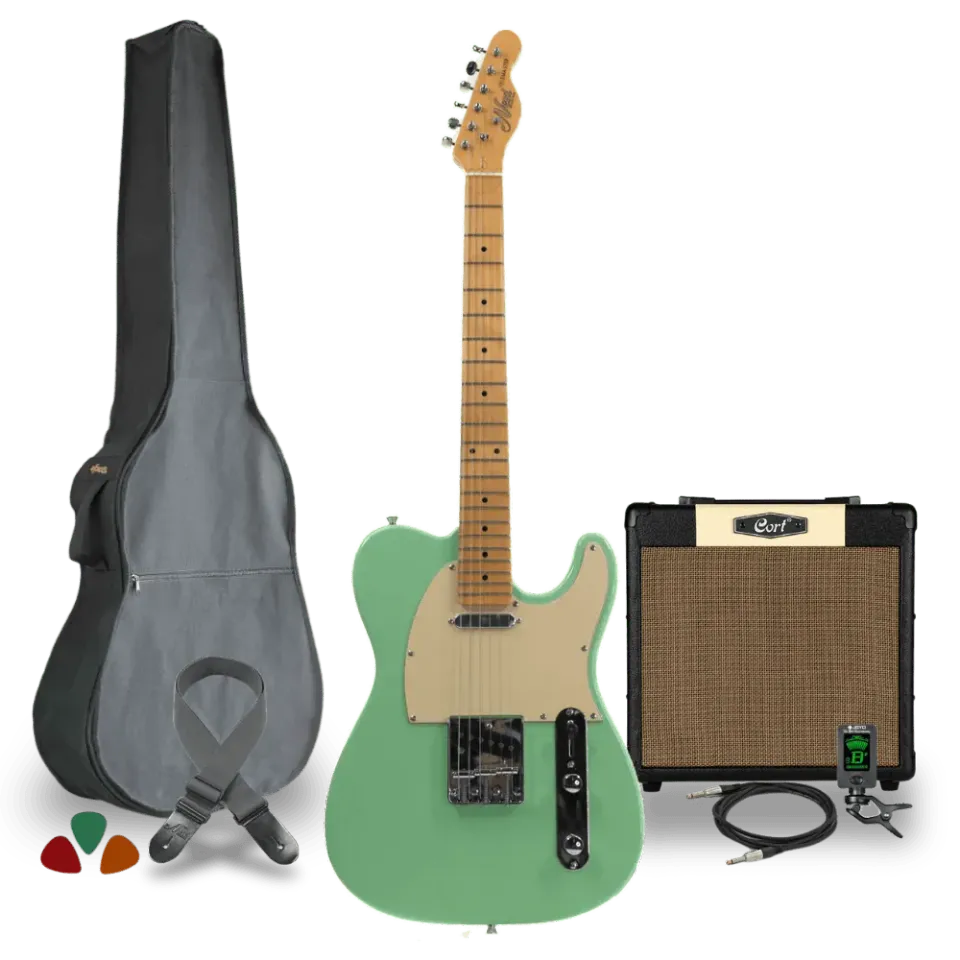 MAI Texas elektrische gitaar starterset groen 15W T-style