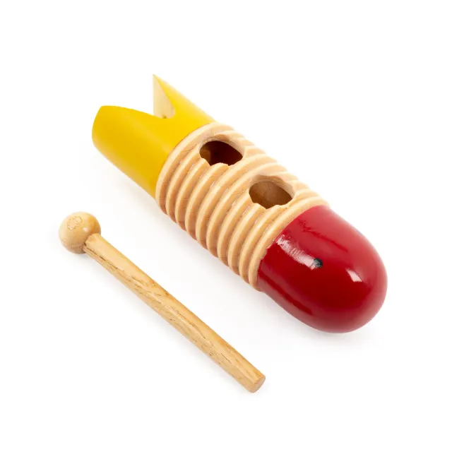 Percussion Plus Rocket guiro hout met scraper