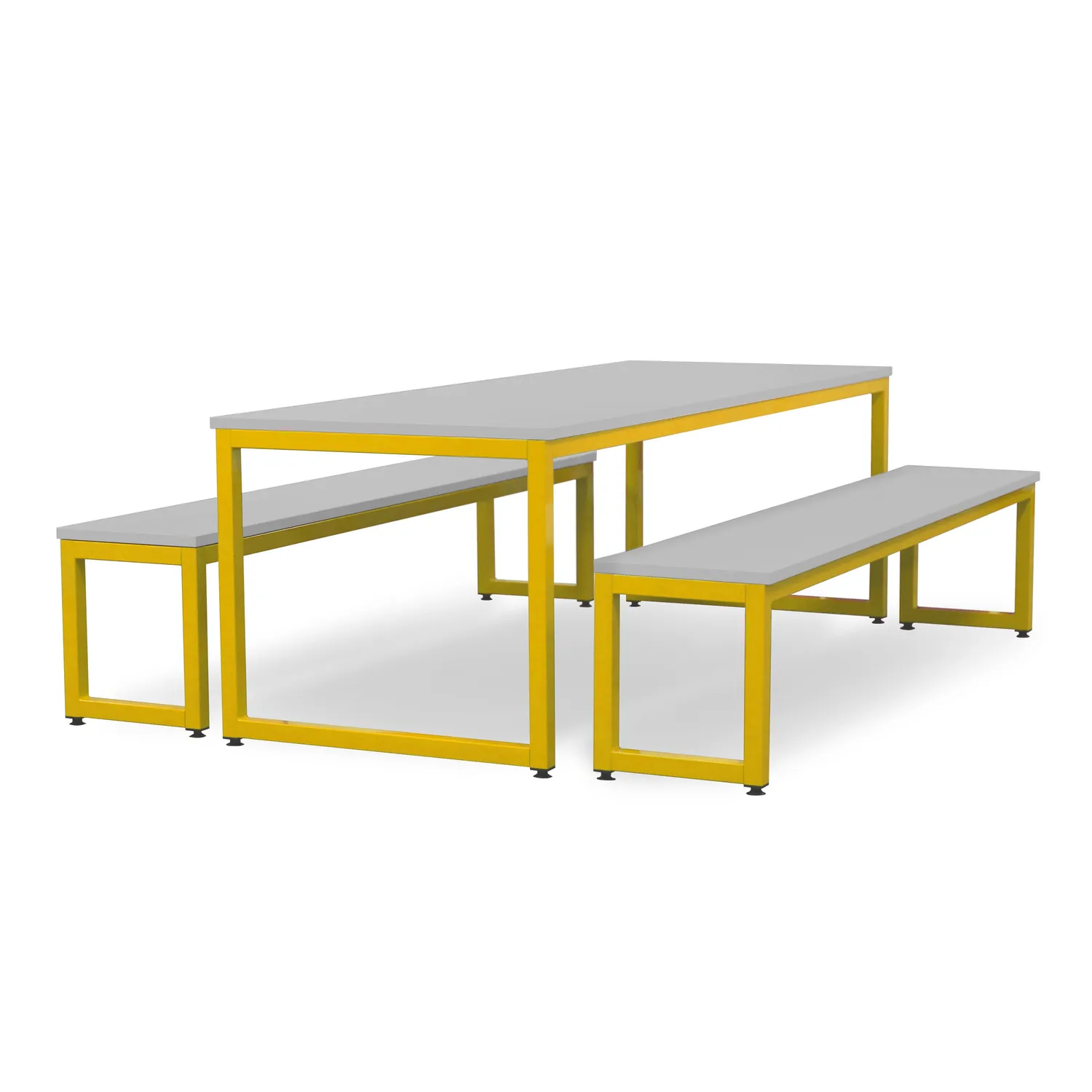 Monarch eettafel met banken school donkergrijs