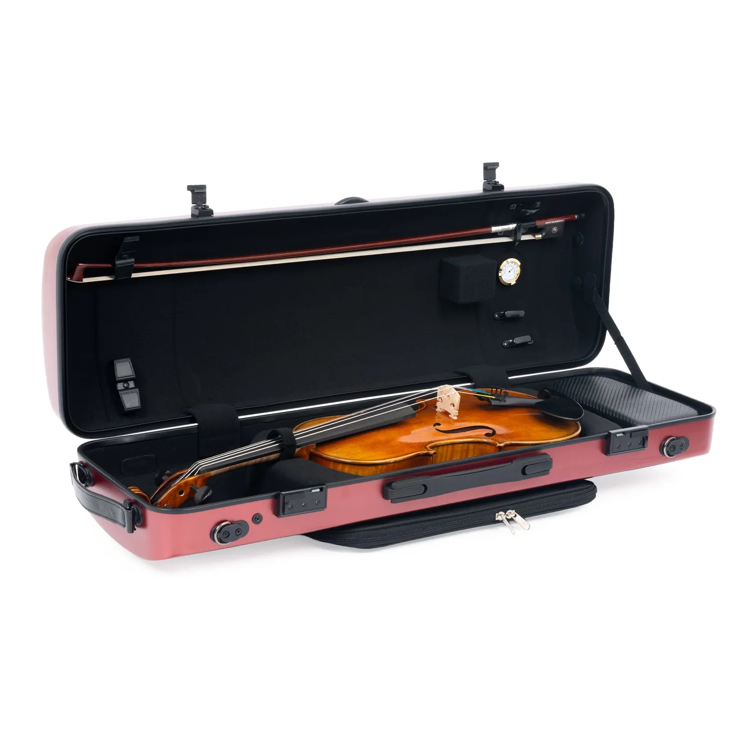 Vioolkoffer 4/4 polycarbonaat zwart full-size licht