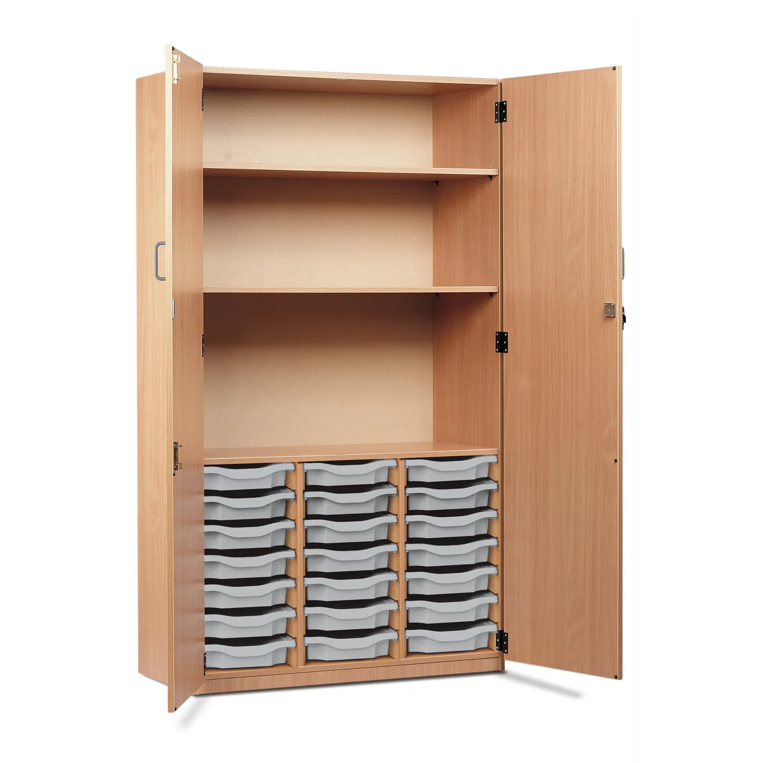 Monarch 21 opbergkast beuken blauw 21 trays