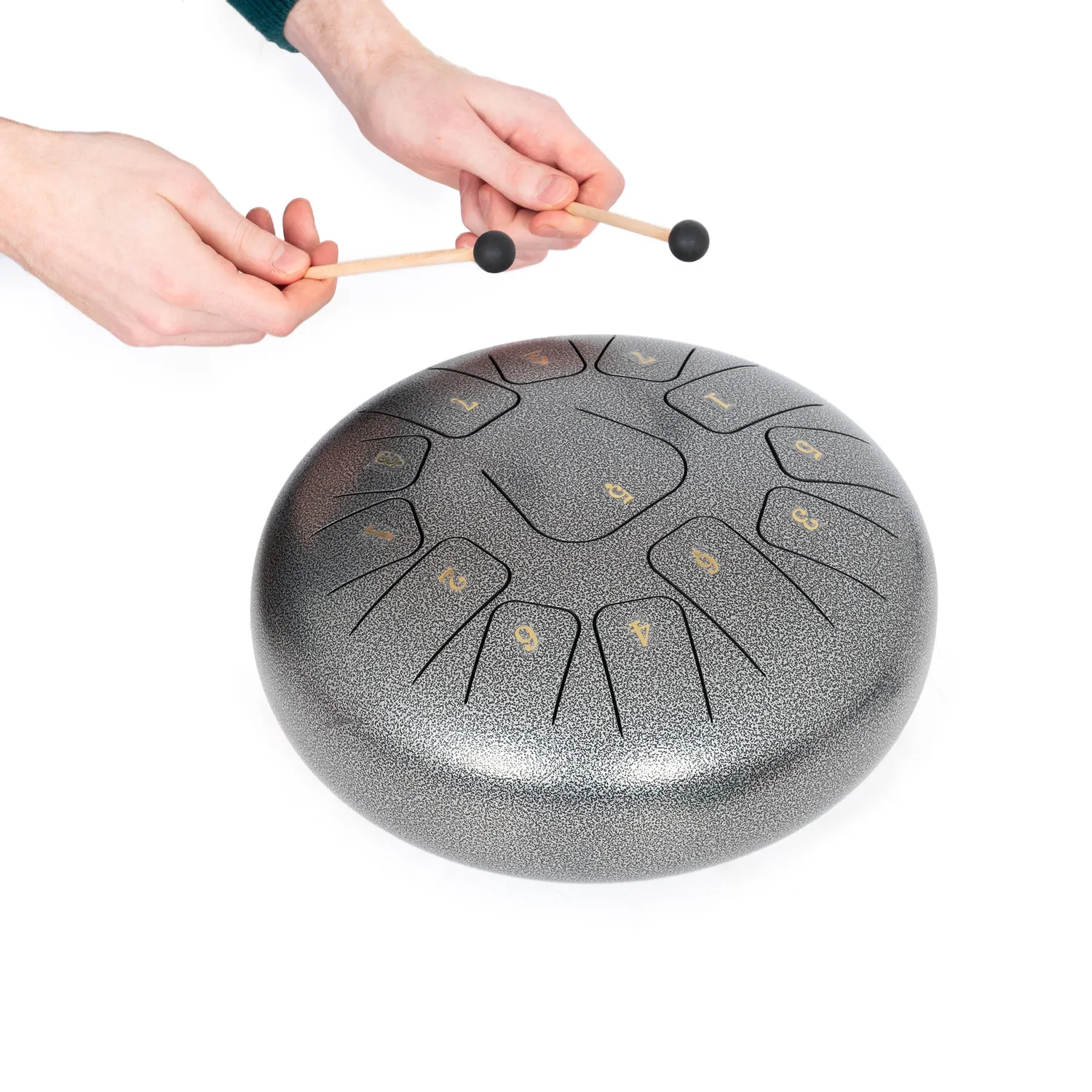 Percussion Plus tonguedrum 12 inch zilver staal 12"