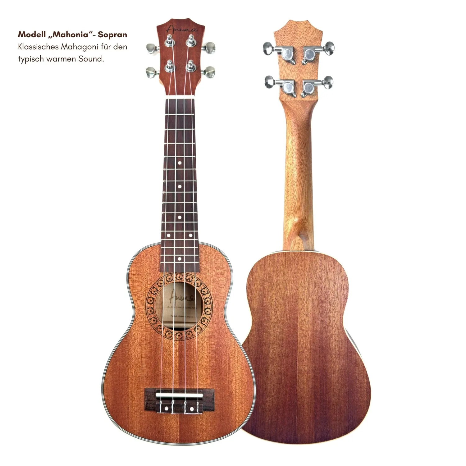 Plaschke ANIMA concert ukulele sparren mahonie complete set