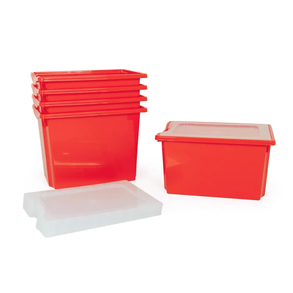 Chamberlain Music Monarch 40L opbergbox met deksel rood 5 stuks