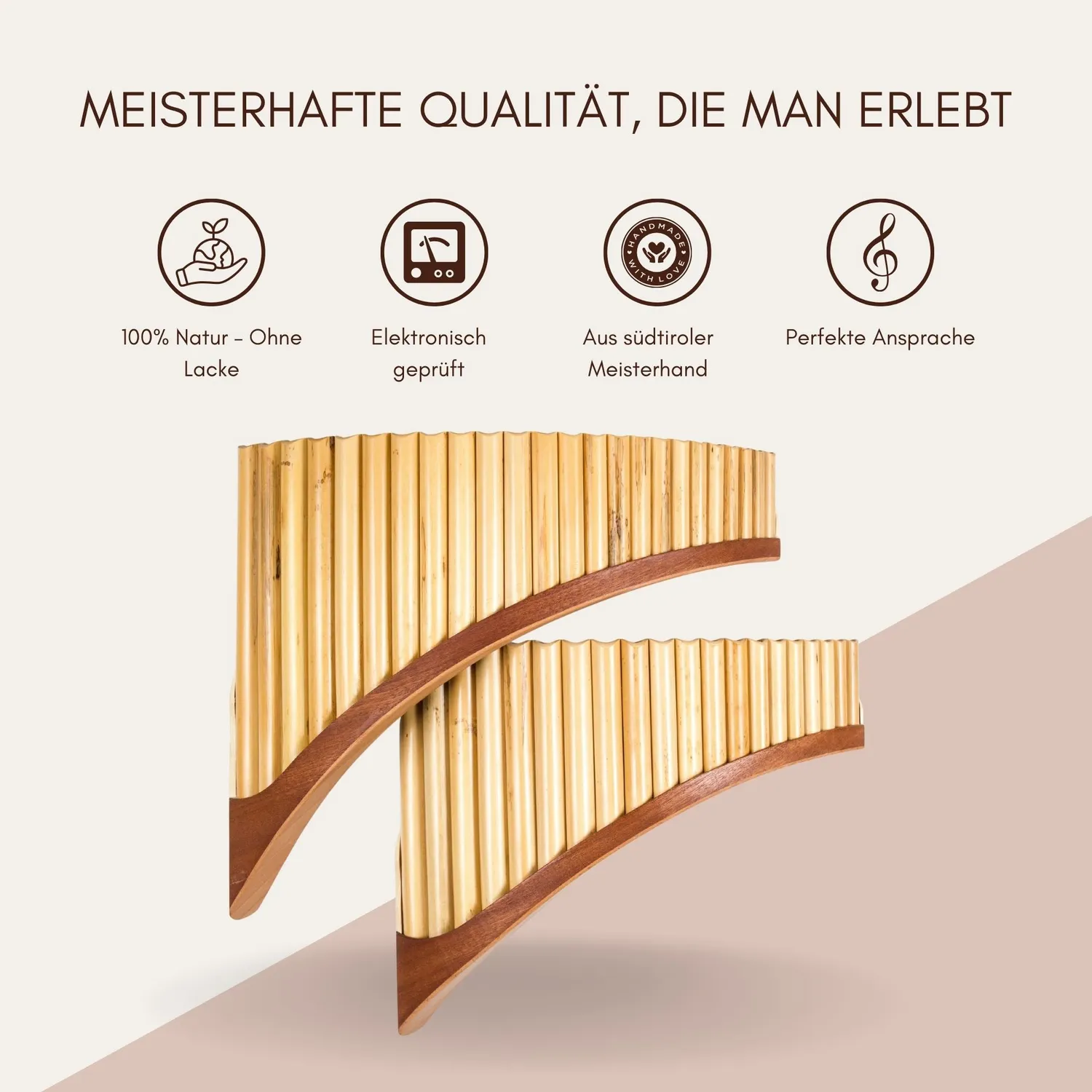 Plaschke Premium panfluit 22 tonen mahonie C-groot