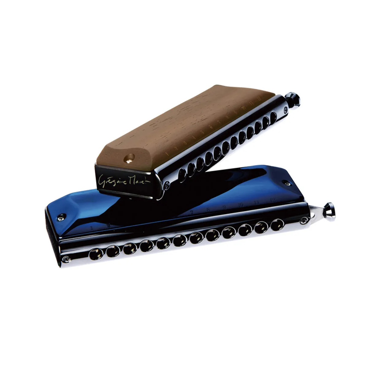 Suzuki Grégoire Maret G-48W chromatische mondharmonica C walnoot