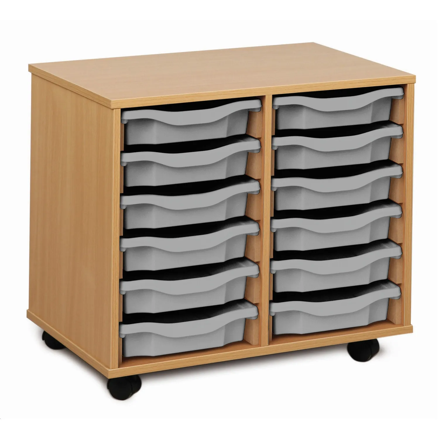 Monarch 12 opbergkast 2x6 beuken met trays