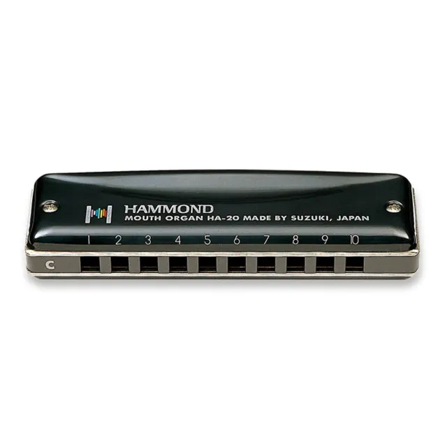 Suzuki Hammond HA-20 diatonische mondharmonica 10-gaats zwart