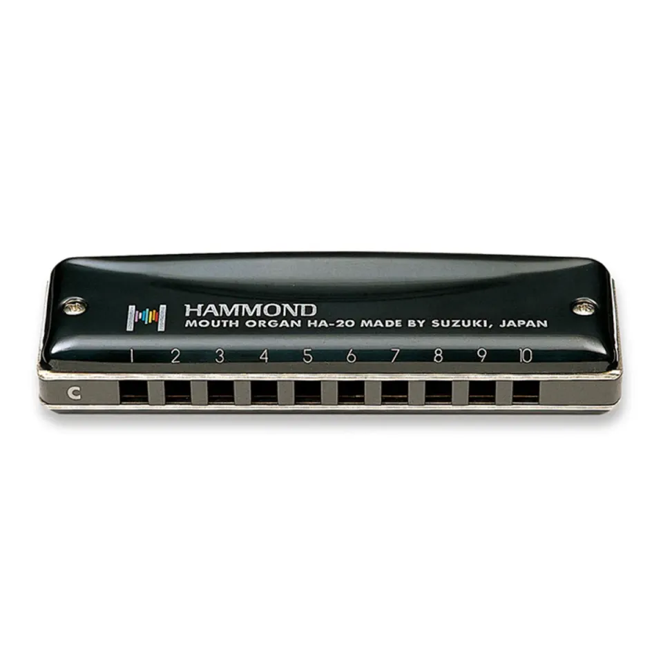 Suzuki Hammond HA-20 diatonische mondharmonica 10-gaats zwart